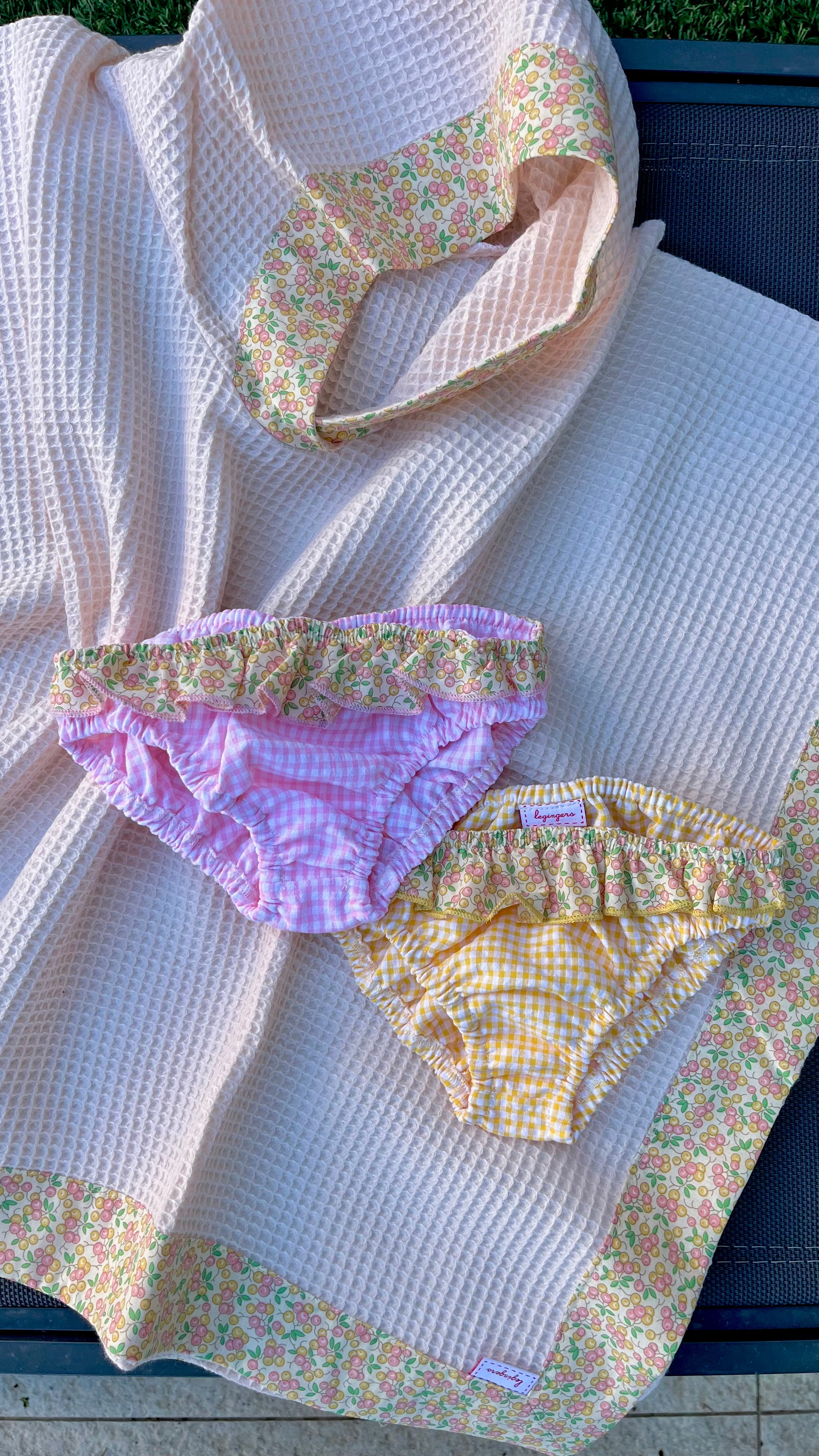 Slip bimba vichy rosa e balza frutti