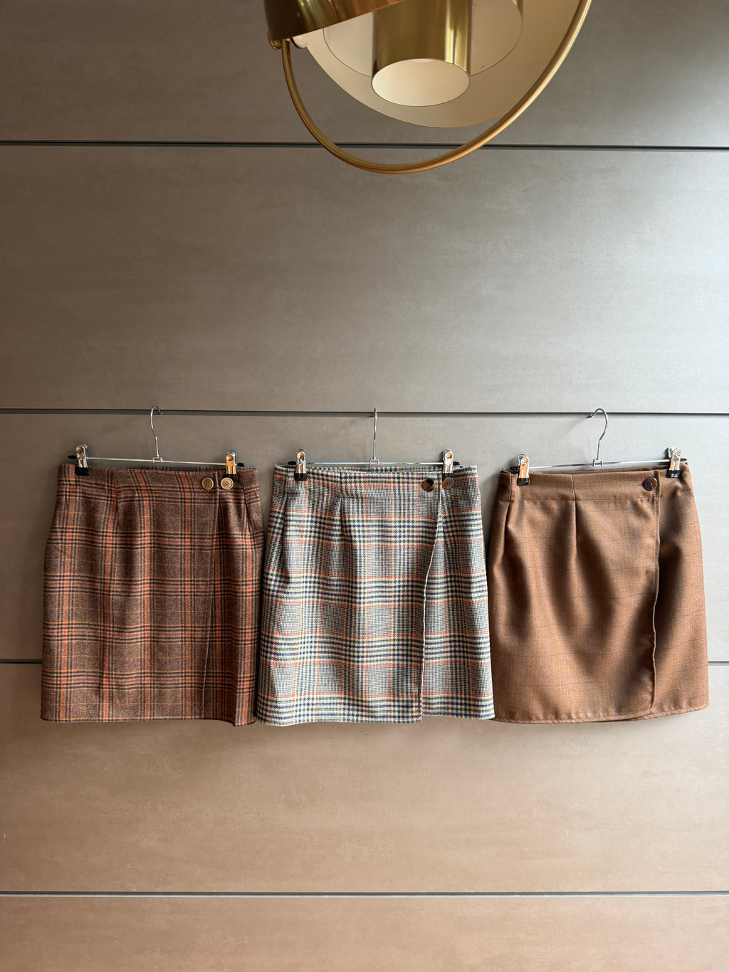 Mini Gonna - Check arancio e marrone
