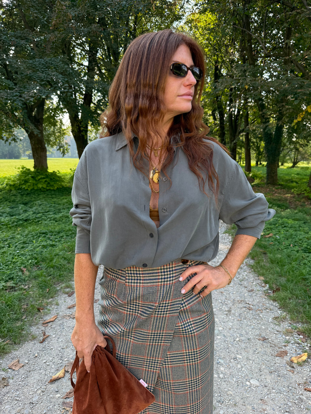 Gonna Portafoglio - Check arancio