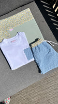 T-shirt tasca vichy blu