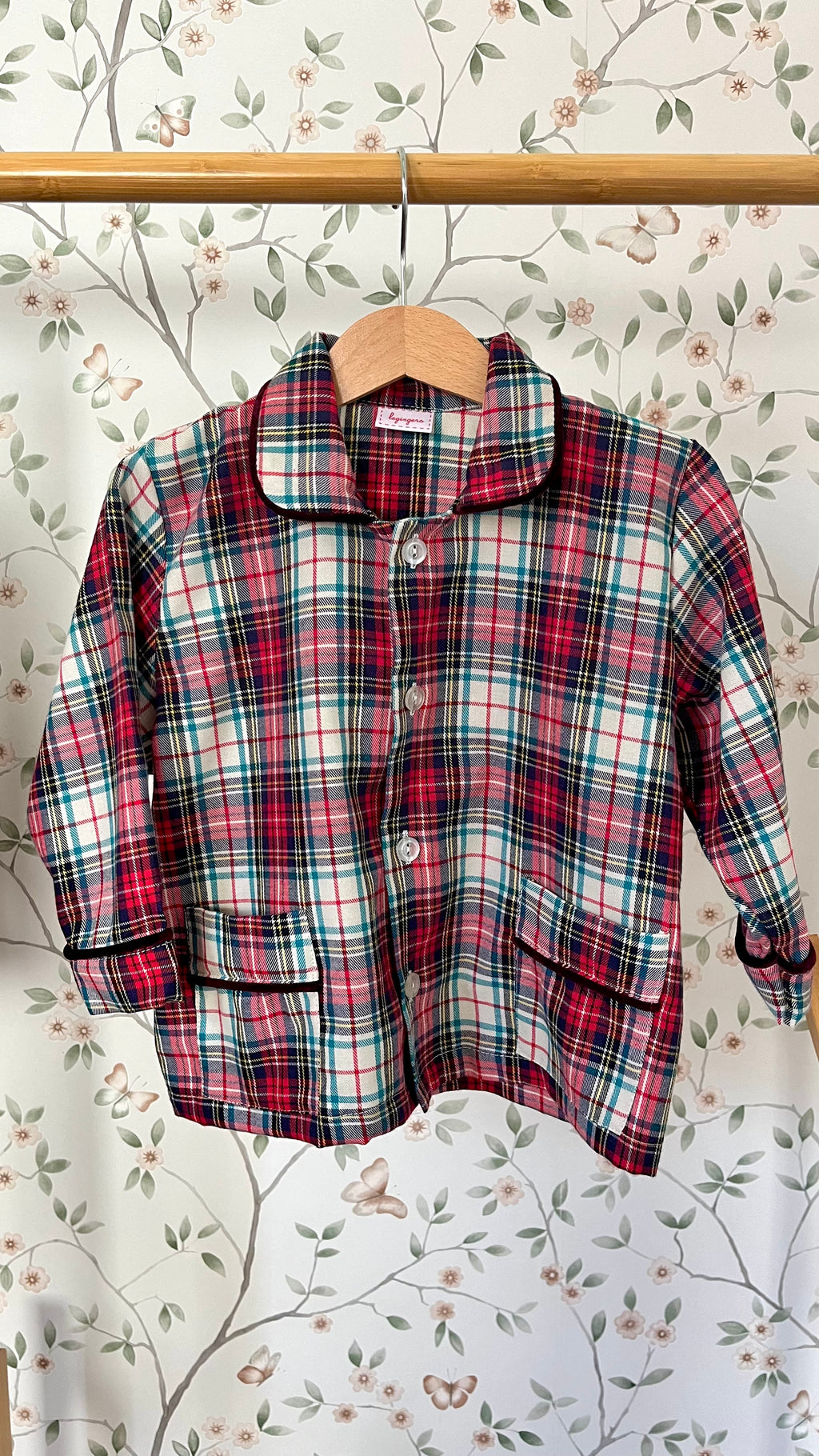 Pigiama: Dalla 2 alla 6 anni TARTAN BORDI VELLUTO