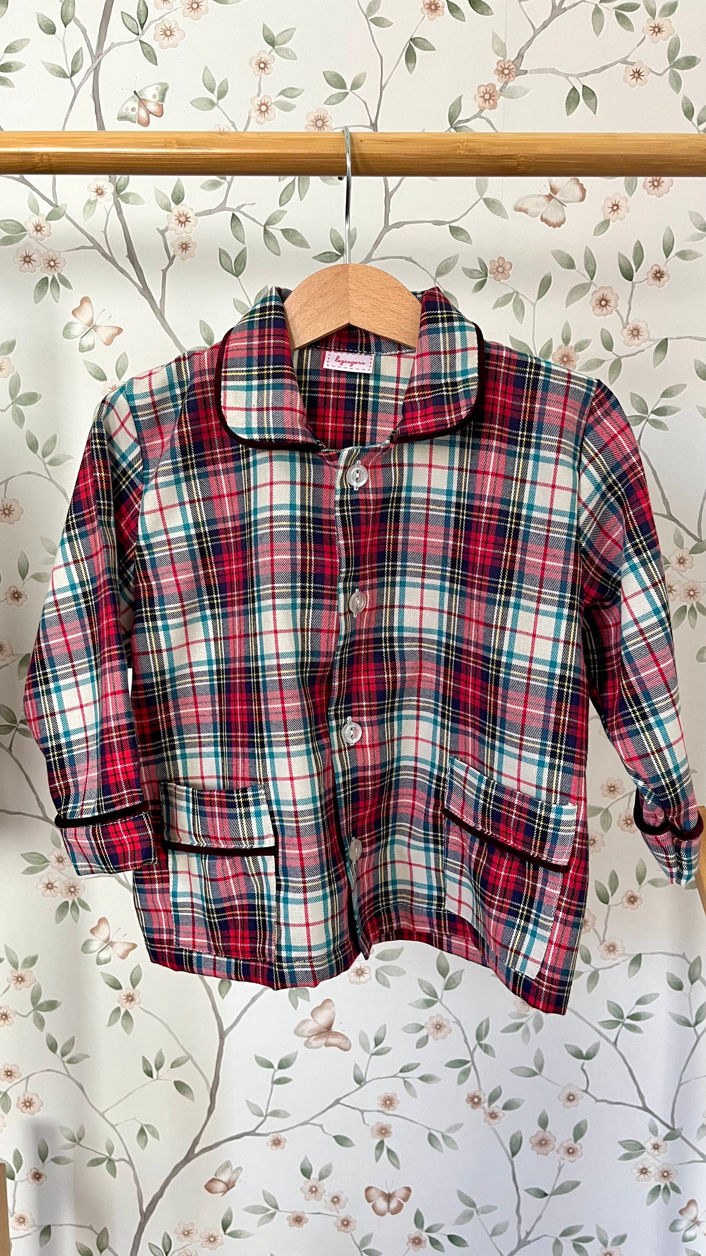 Pigiama: Dalla 2 alla 6 anni TARTAN BORDI VELLUTO