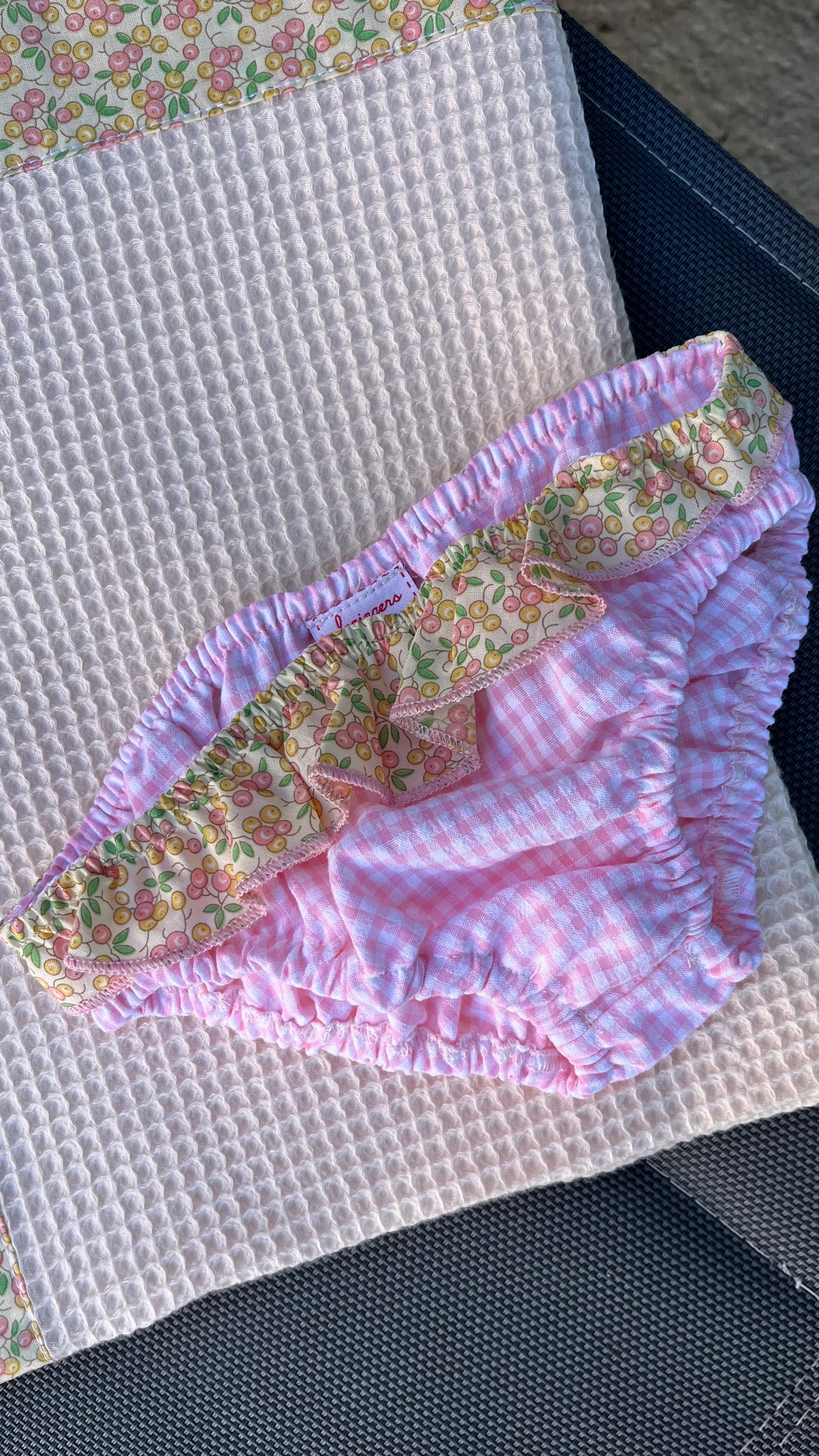 Slip bimba vichy rosa e balza frutti
