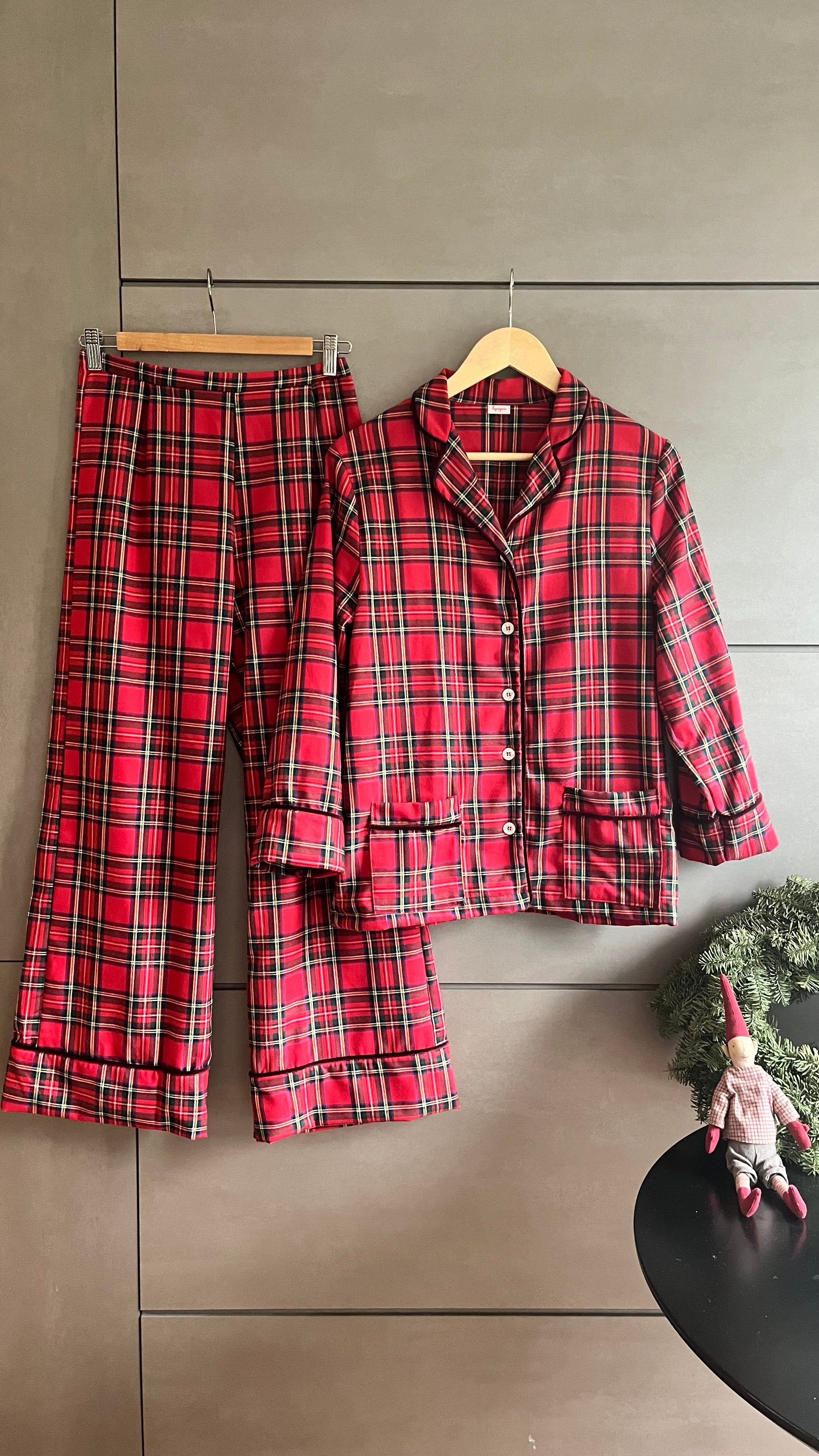 Pigiama donna TARTAN ROSSO