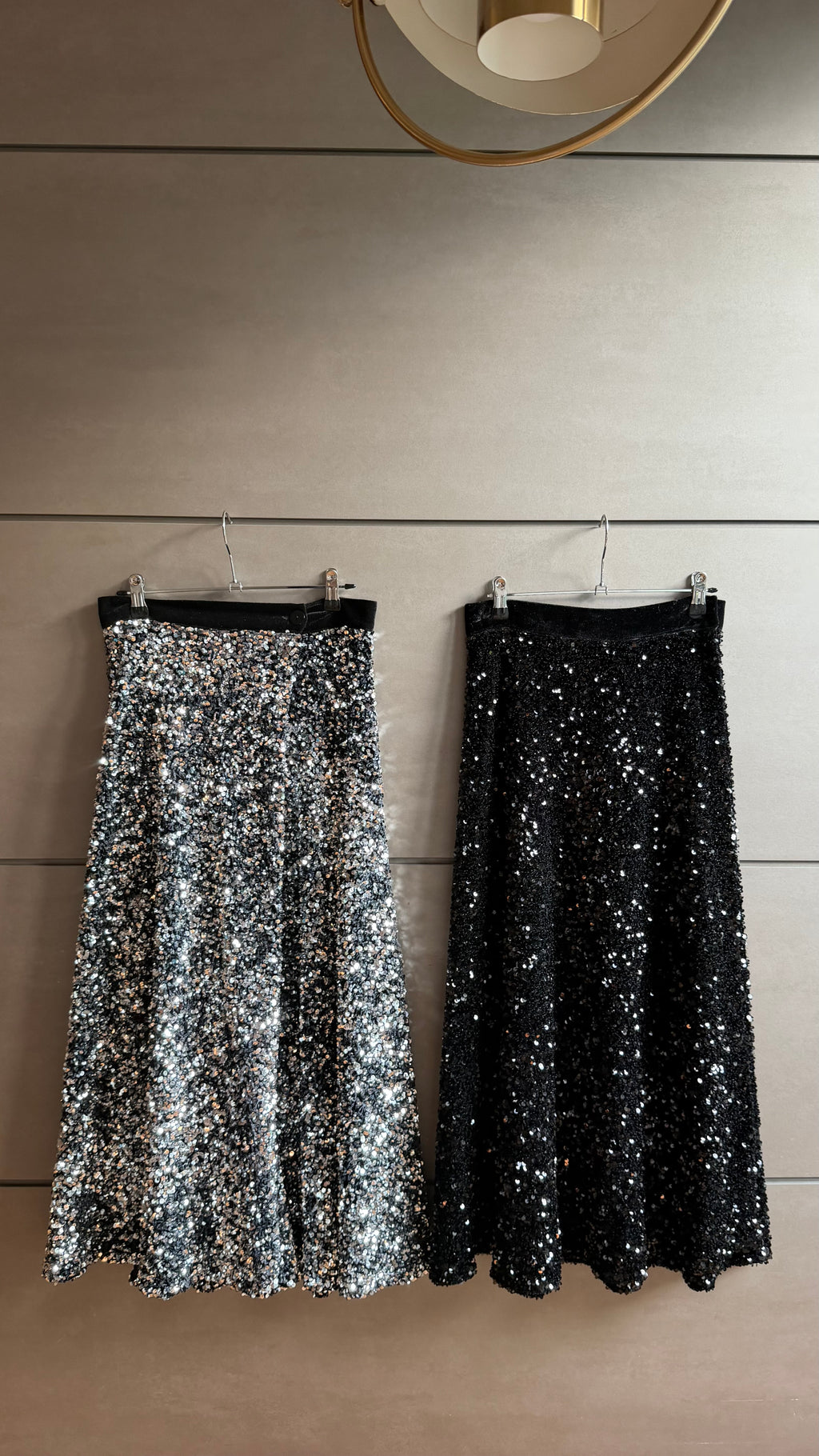 Gonna Ruota - Paillettes argento