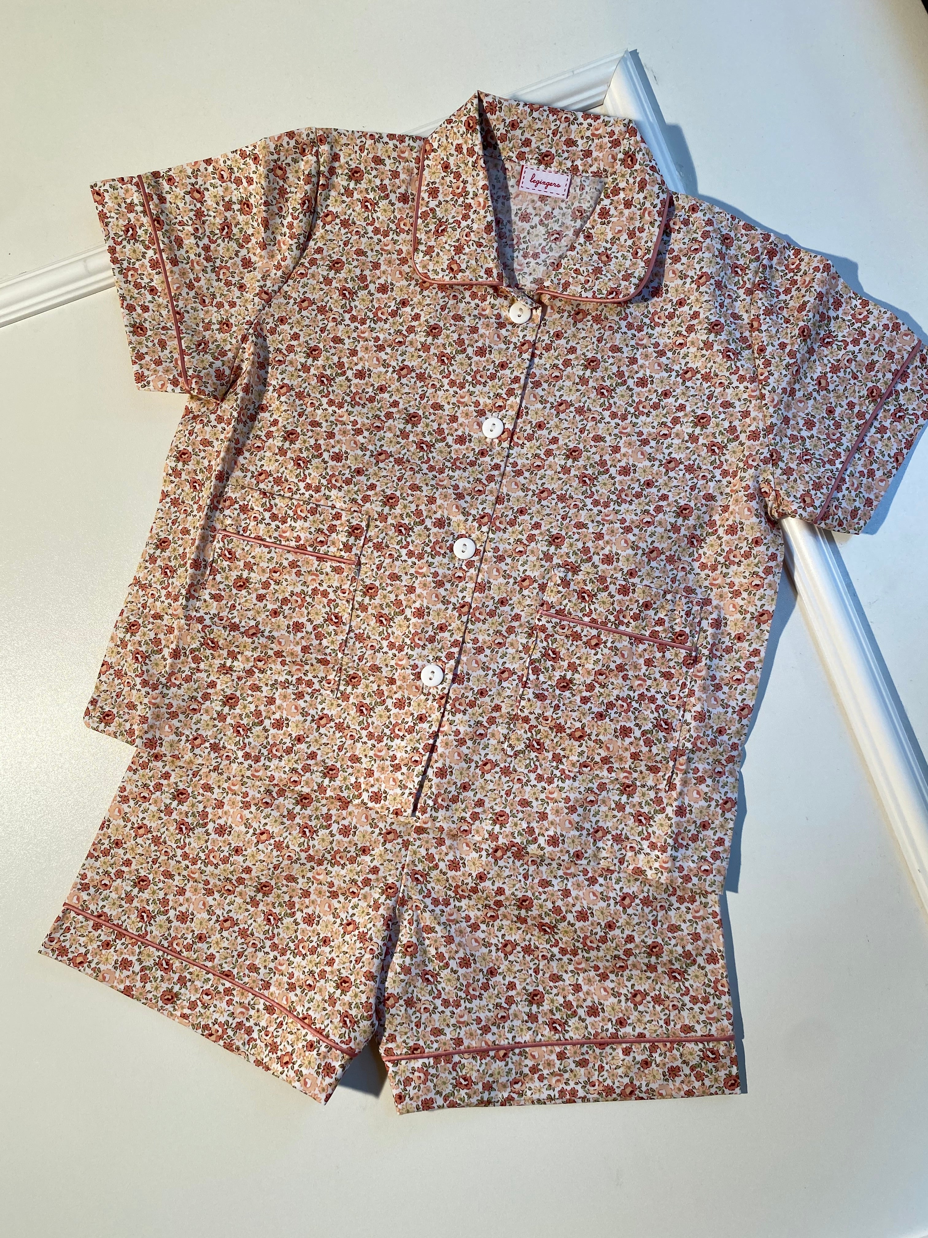 Pigiama Due pezzi: Dalla 8 alla 12 anni FIORI ROSA E BEIGE