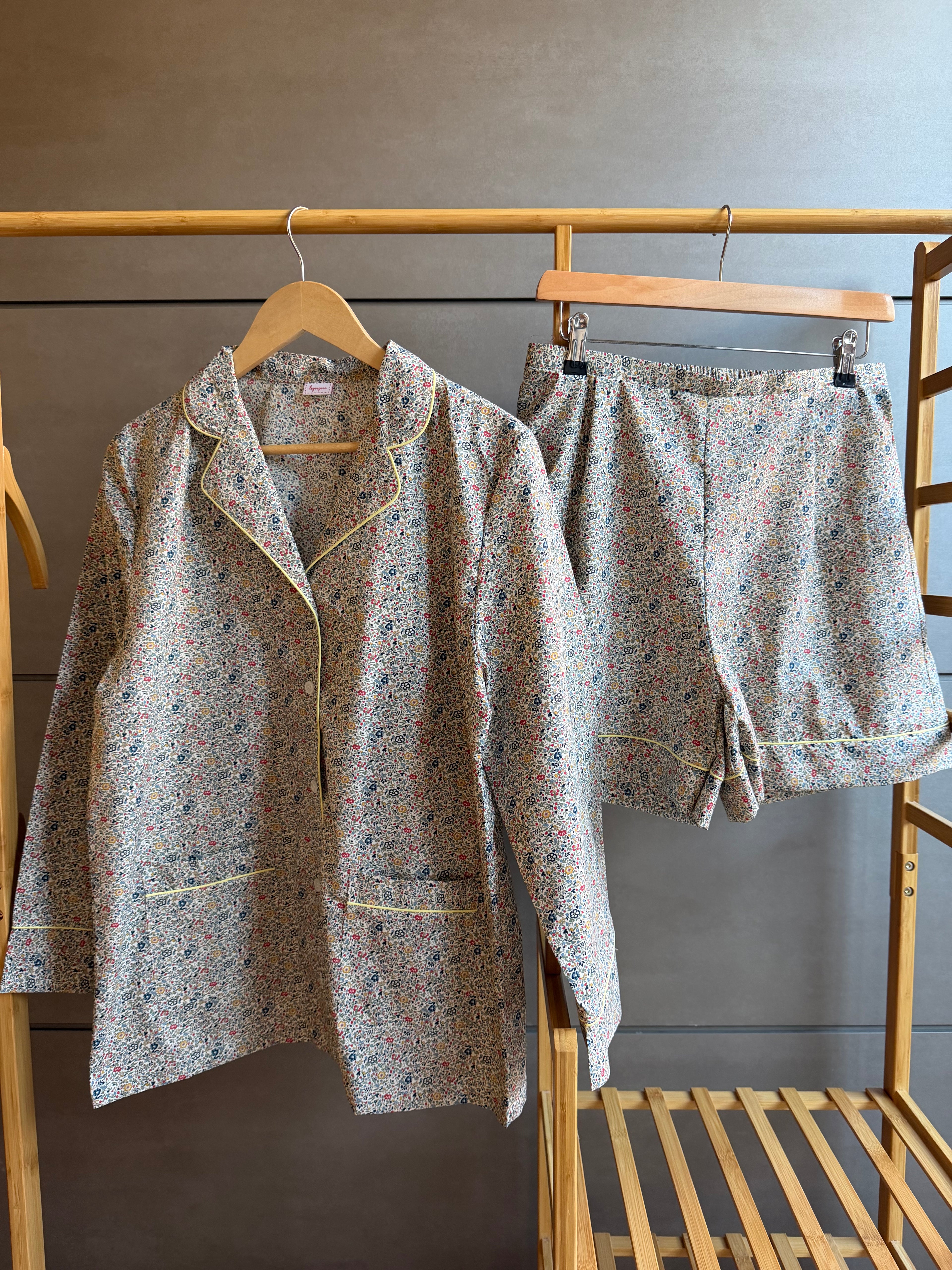 Pigiama donna FIORELLINI GIALLI E BLU