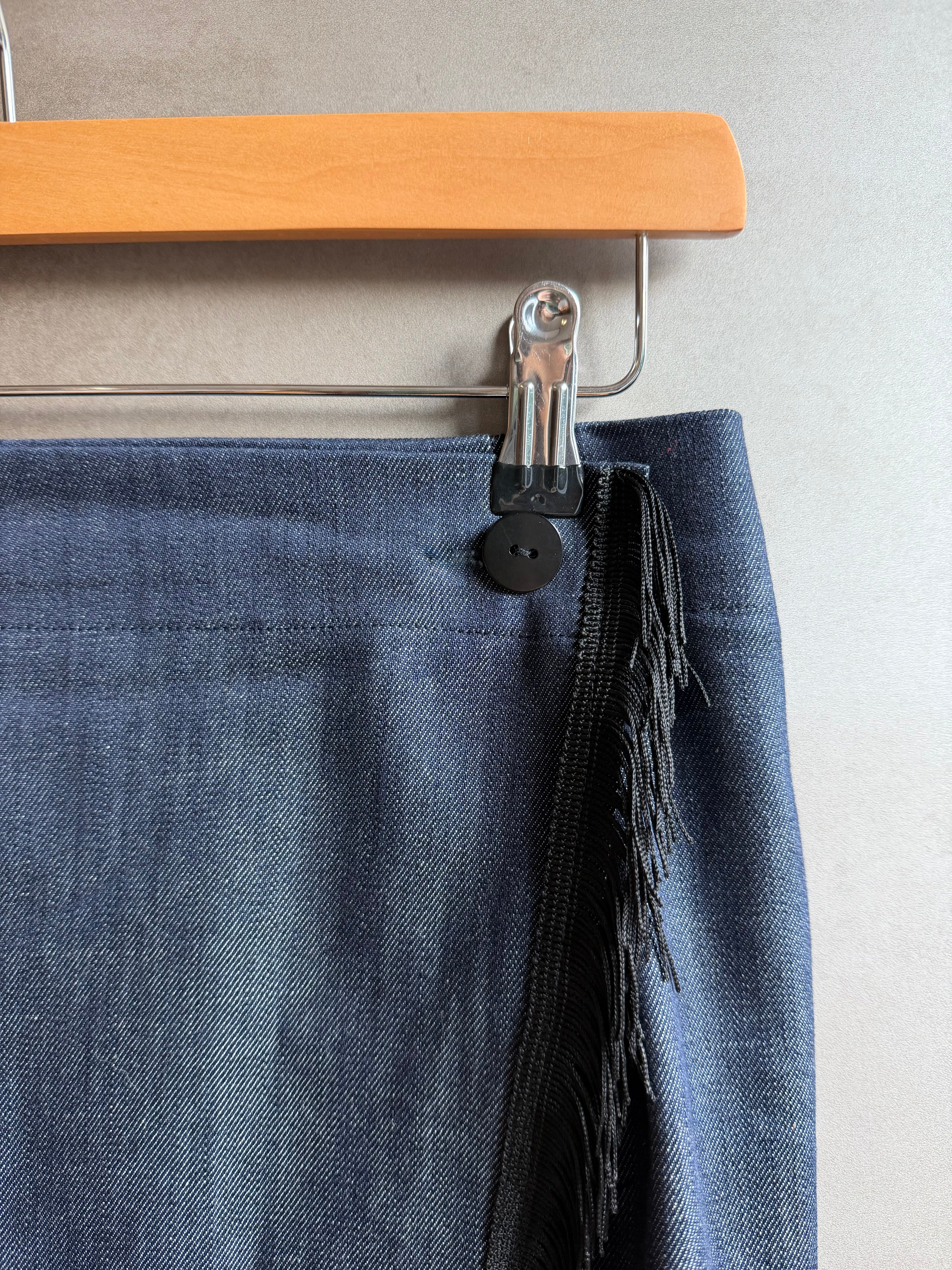 Gonna portafoglio jeans e frange