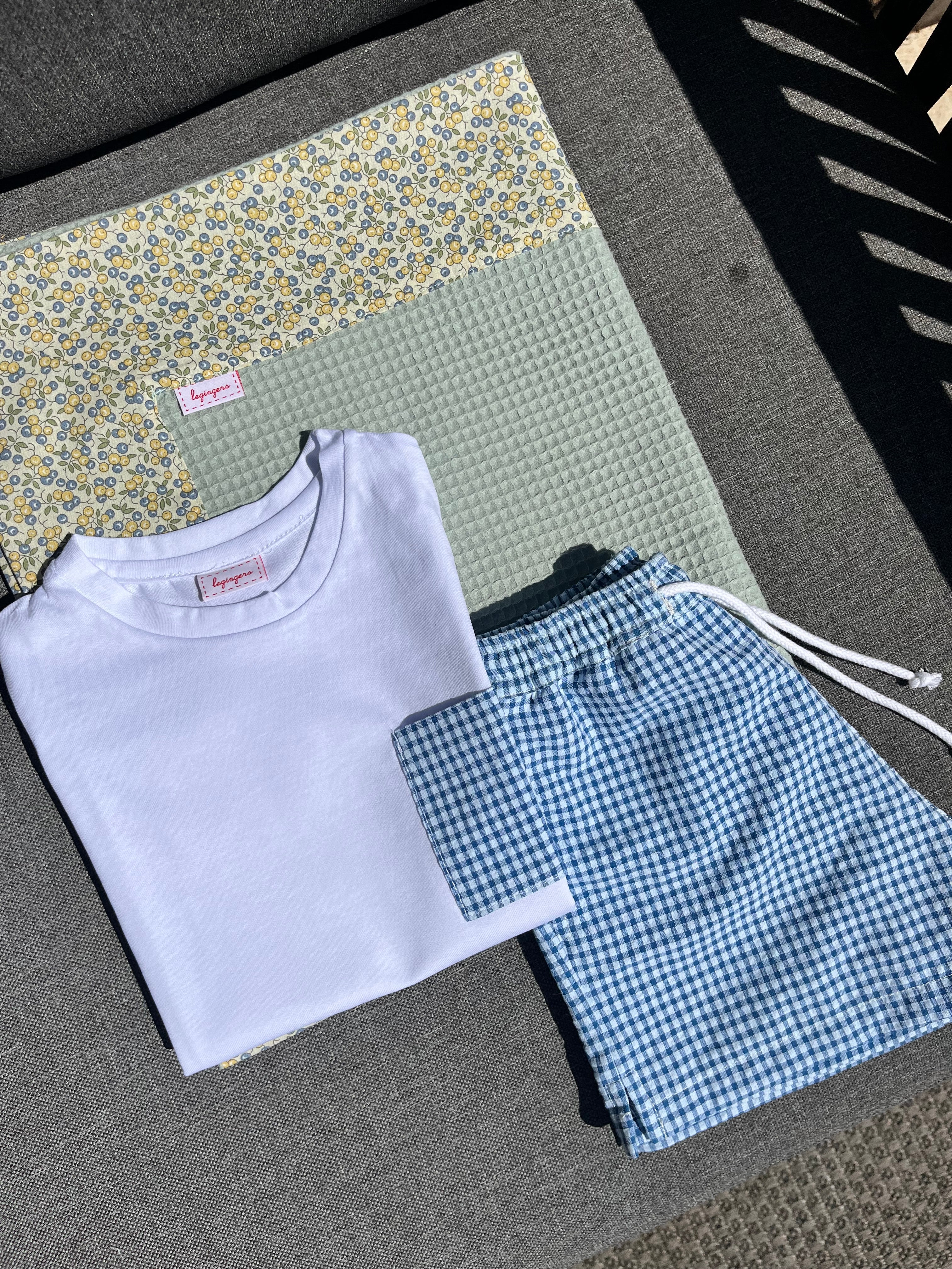 T-shirt tasca vichy blu