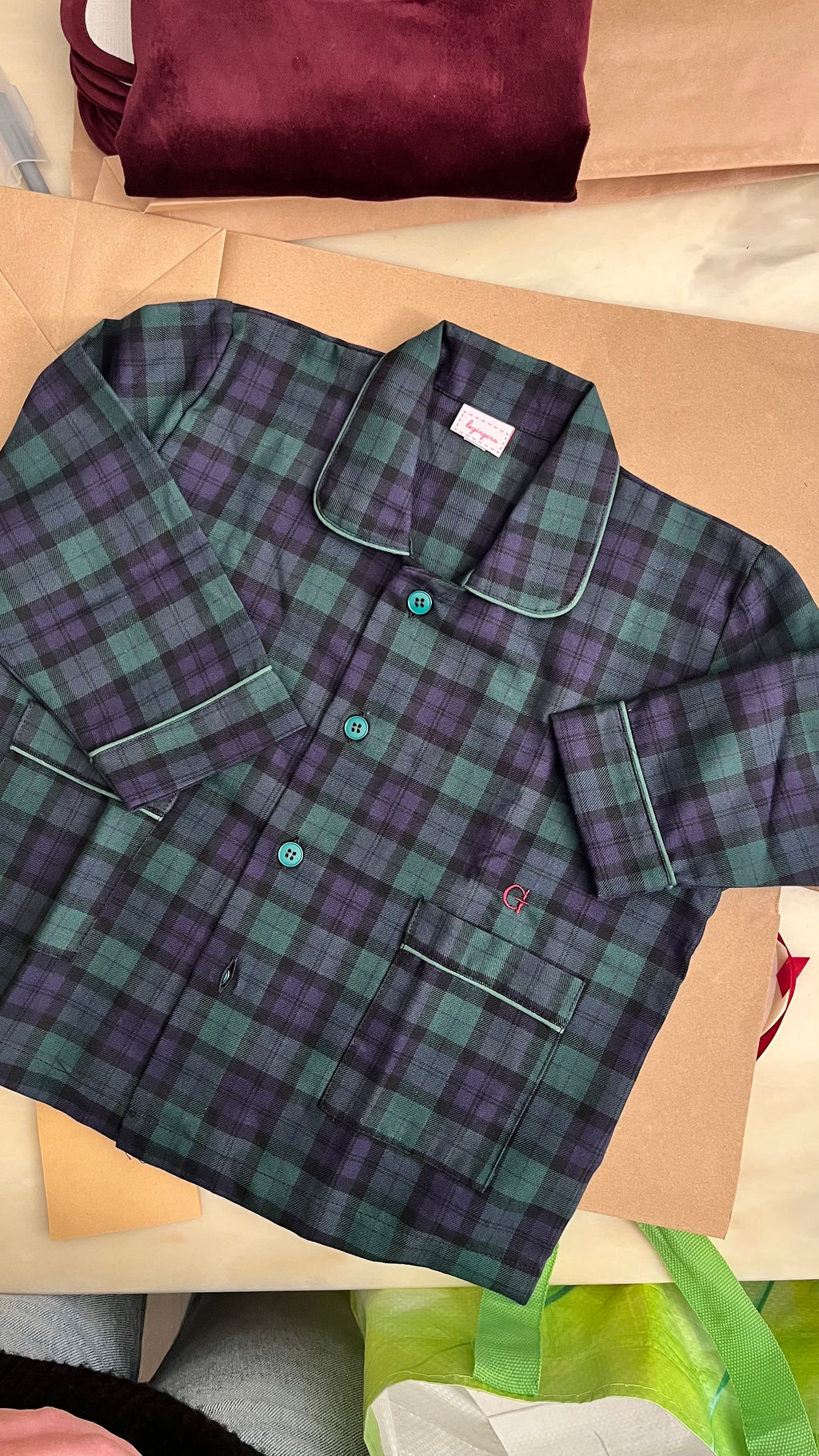 Pigiama: Dalla 2 alla 6 anni TARTAN VERDE
