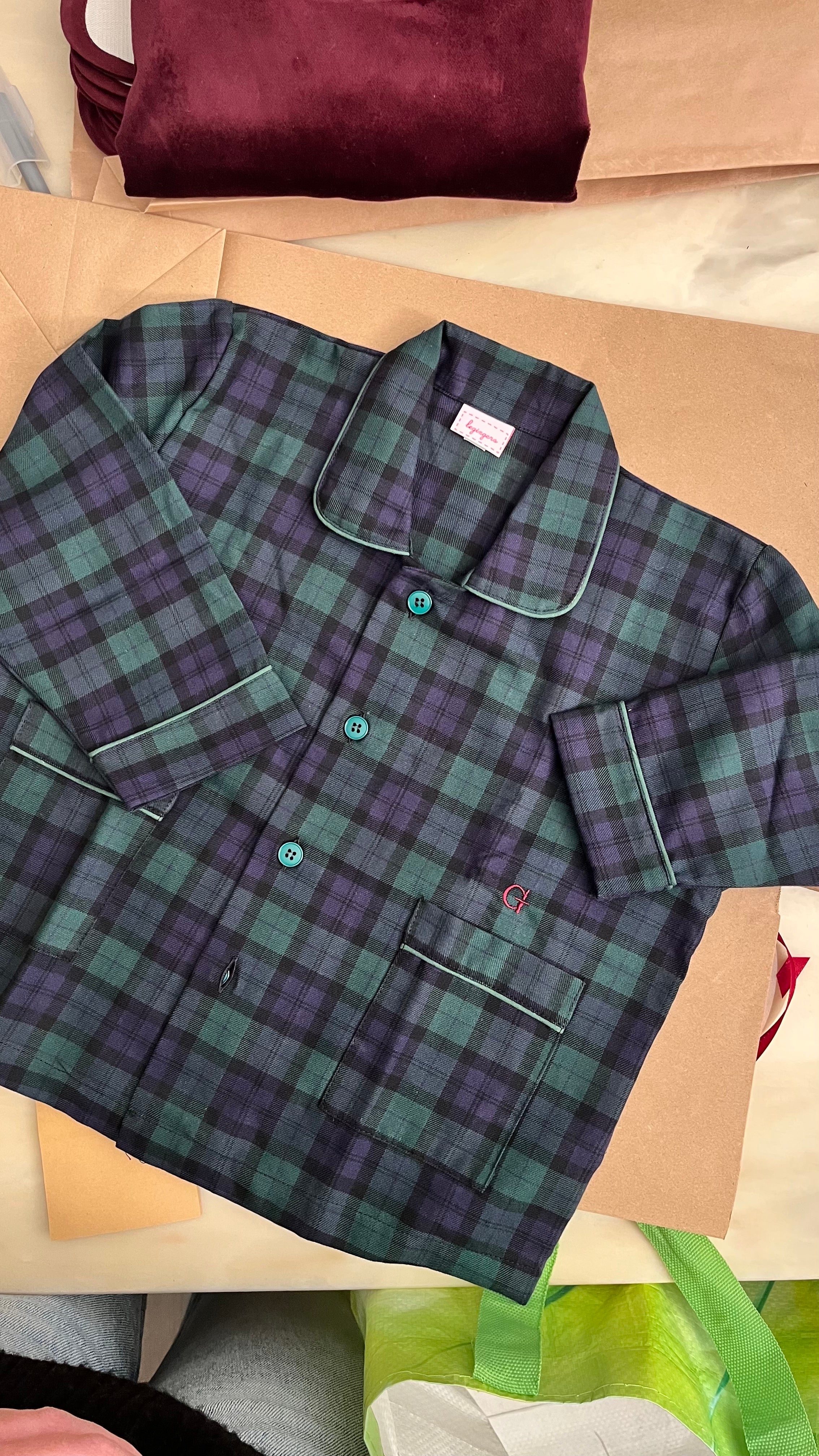 Pigiama: Dalla 2 alla 6 anni TARTAN VERDE
