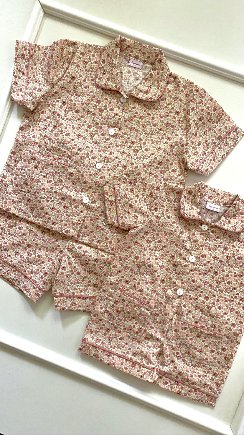 Pigiama Due pezzi: Dalla 8 alla 12 anni FIORI ROSA E BEIGE