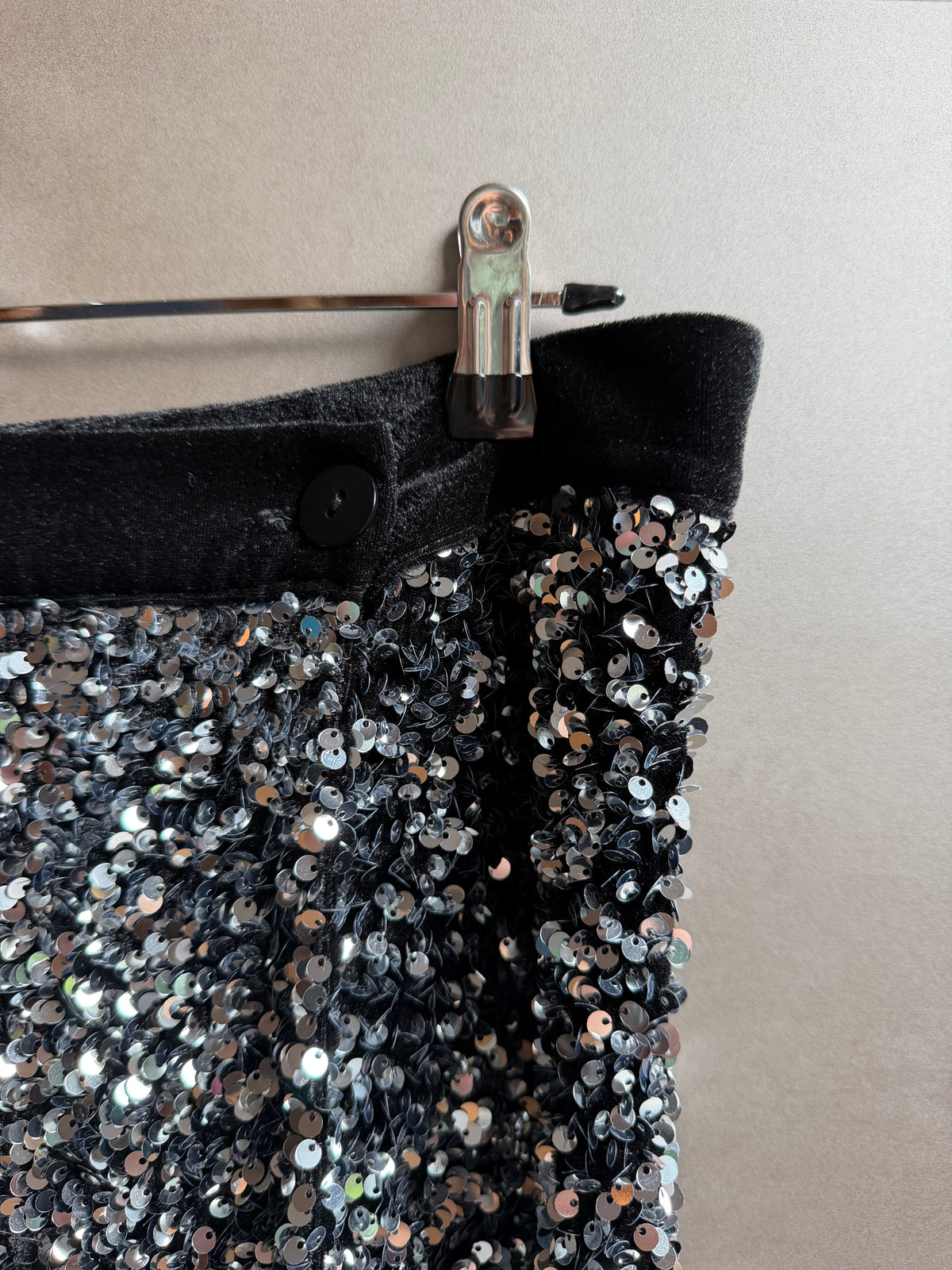 Gonna Ruota - Paillettes argento