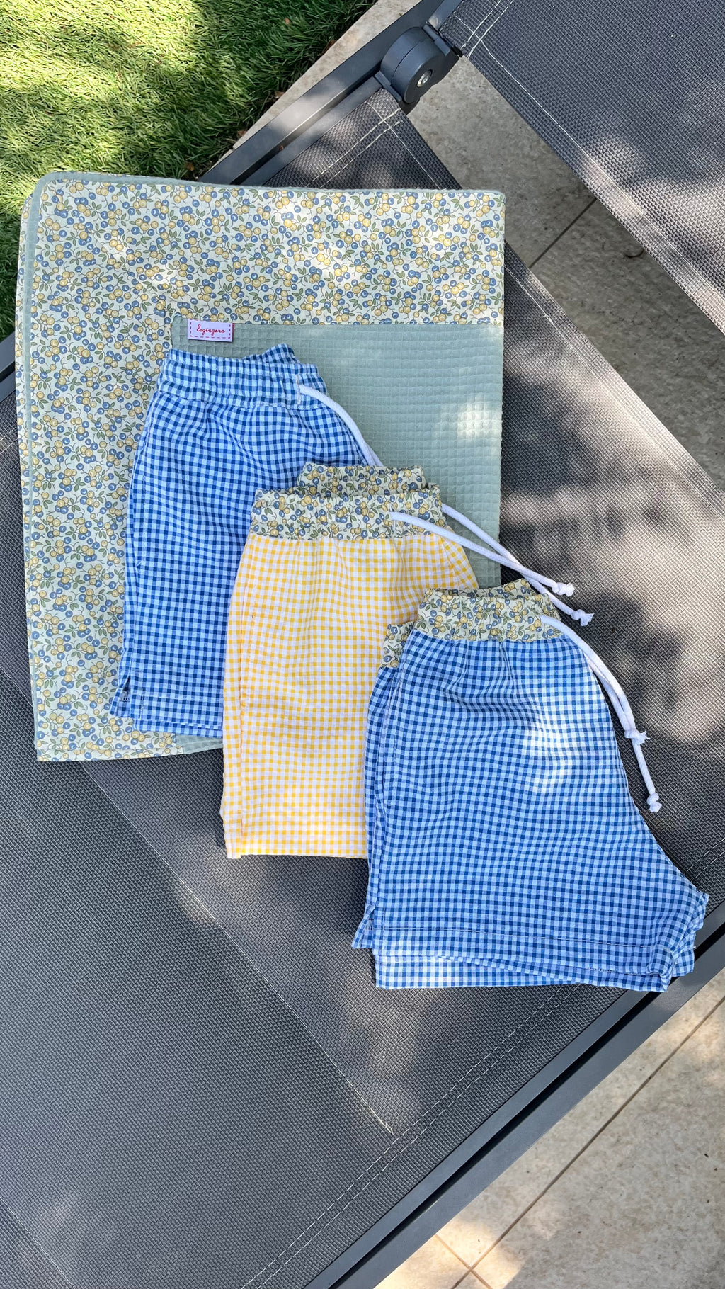T-shirt tasca vichy blu