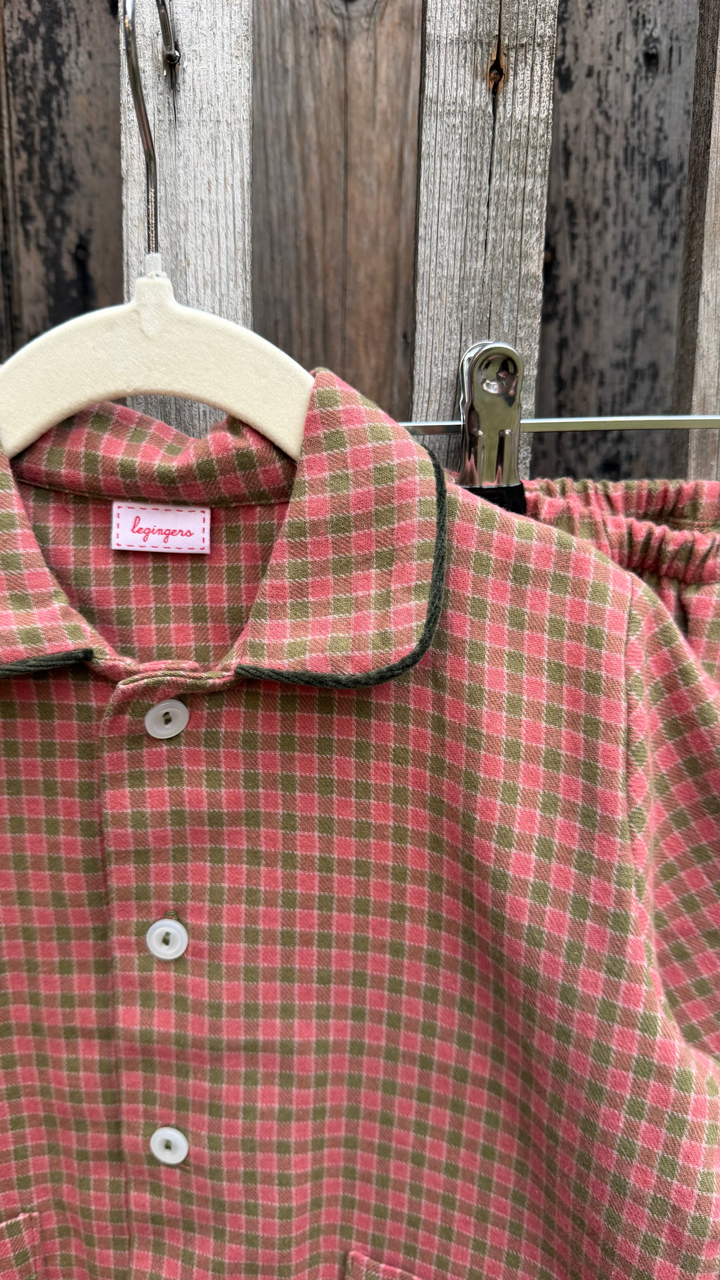 Pigiama dalla 2 alla 6 anni VICHY SALVIA E ROSA