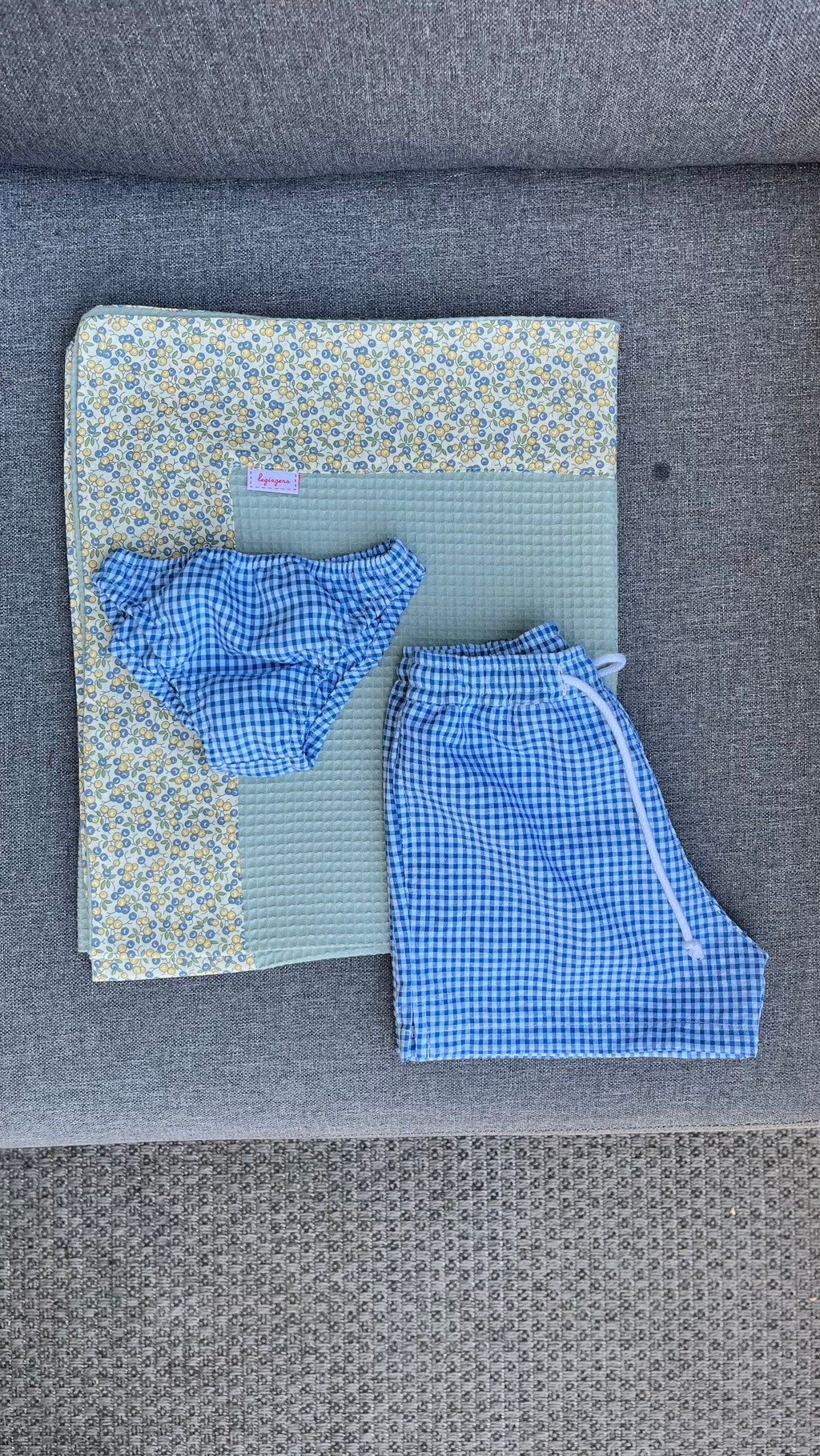 Boxer vichy blu