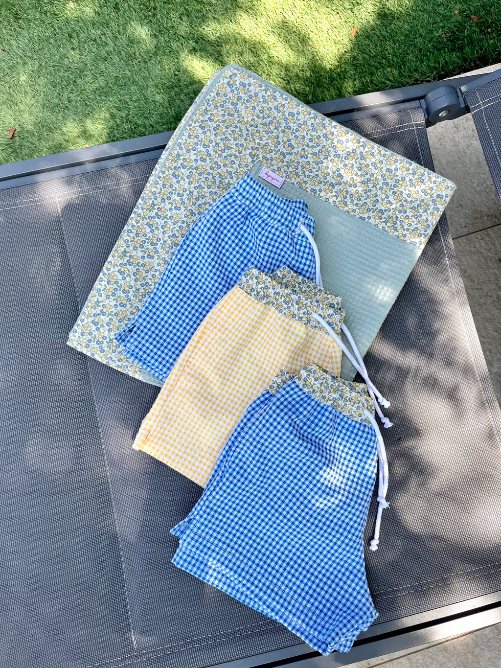 Boxer vichy blu