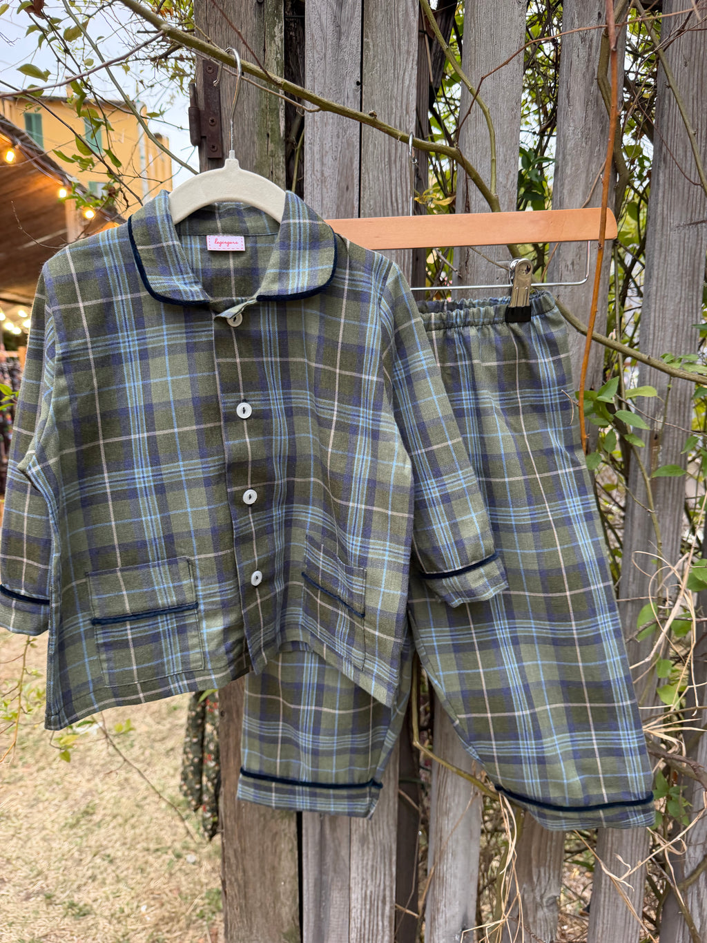 Pigiama dalla 2 alla 6 anni TARTAN VERDE