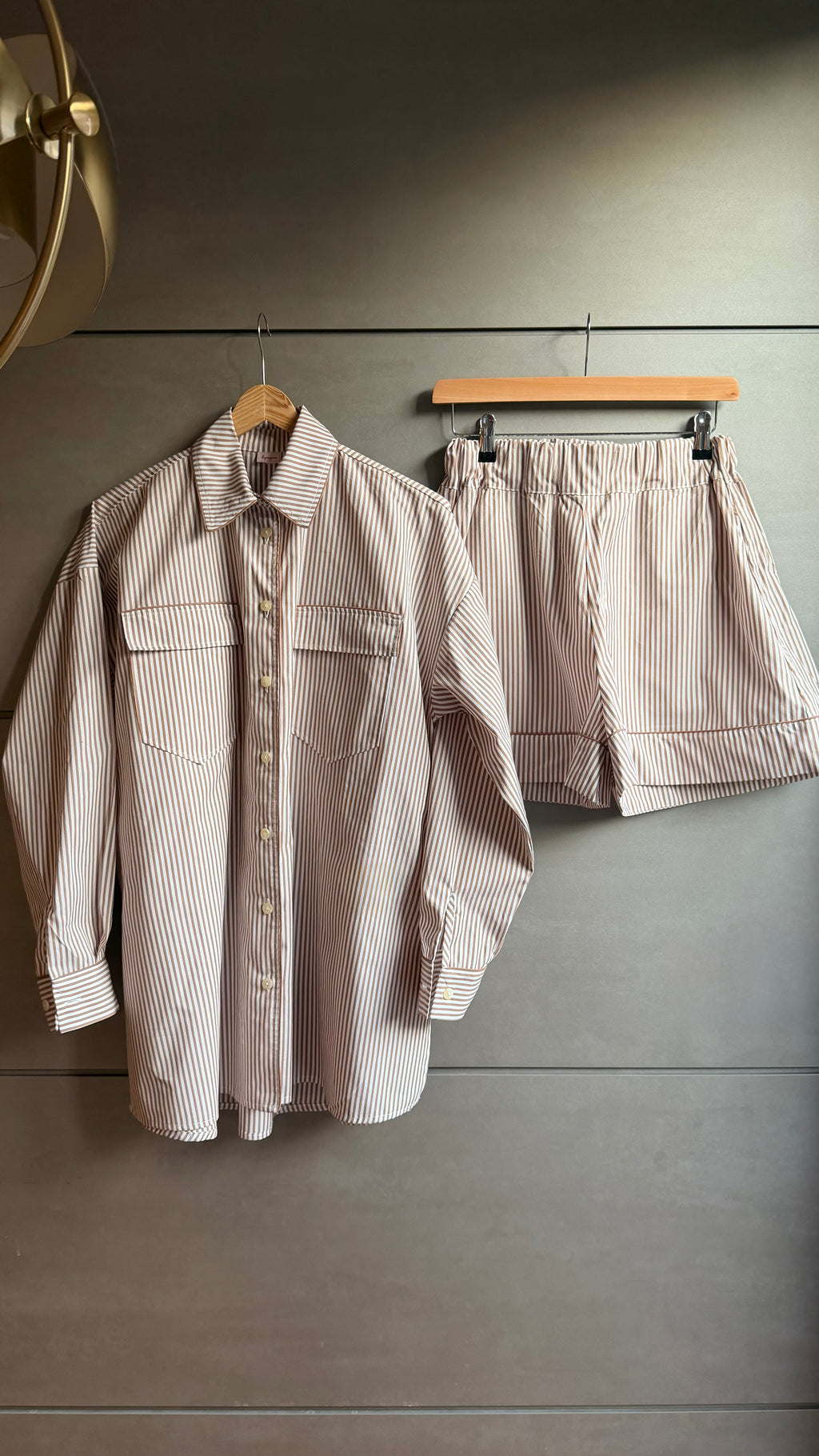 Daily Pajama corto righine marroni
