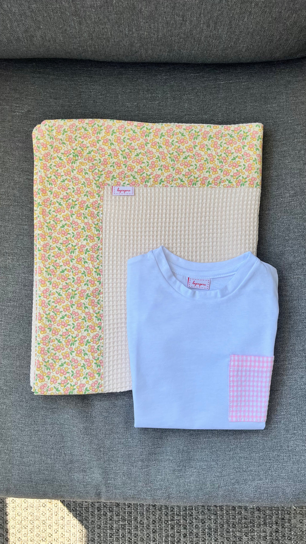 T-shirt tasca vichy rosa