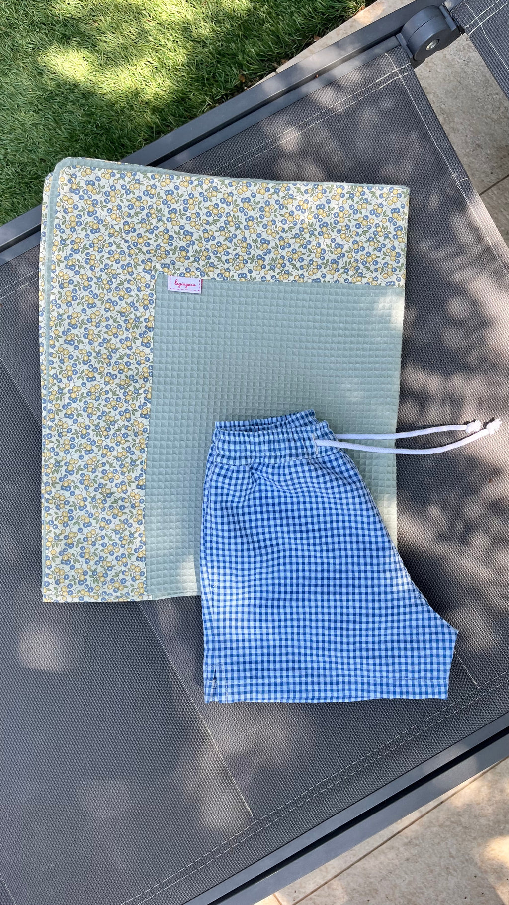 Boxer vichy blu
