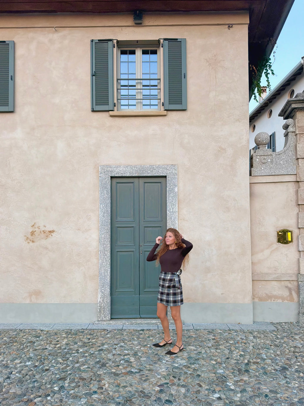 Mini Gonna - Check marrone e bianco