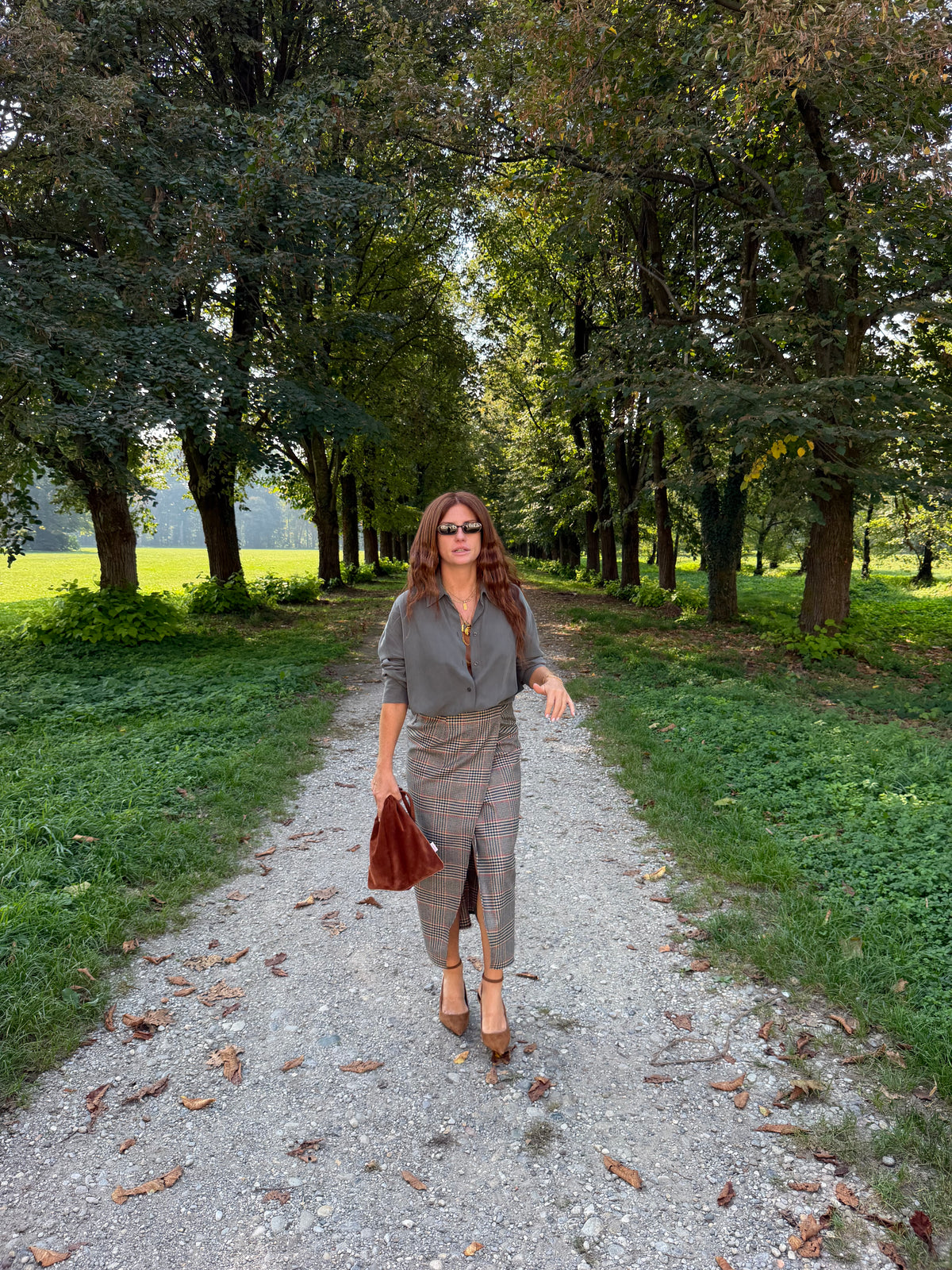 Gonna Portafoglio - Check arancio