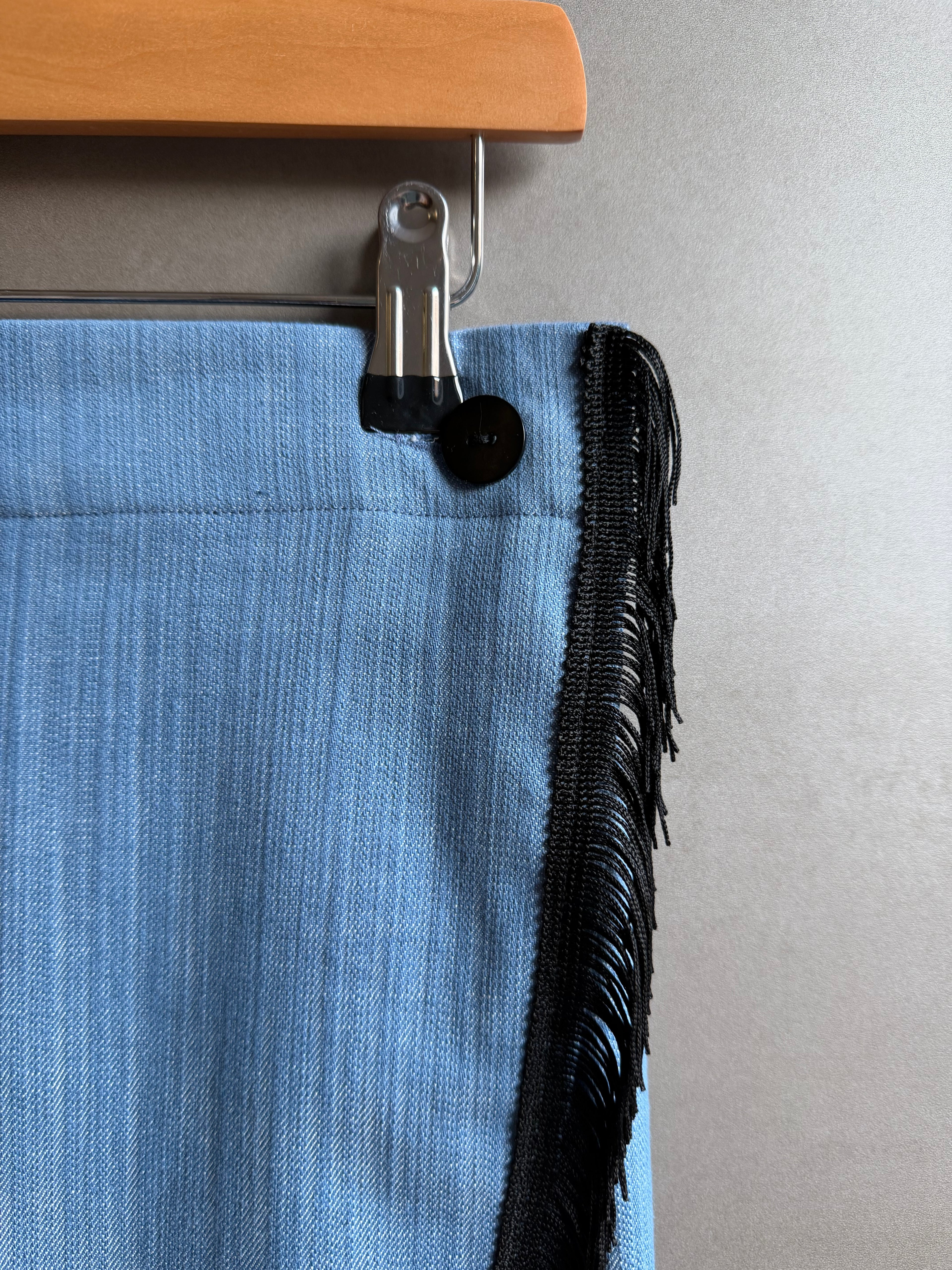 Gonna portafoglio jeans e frange