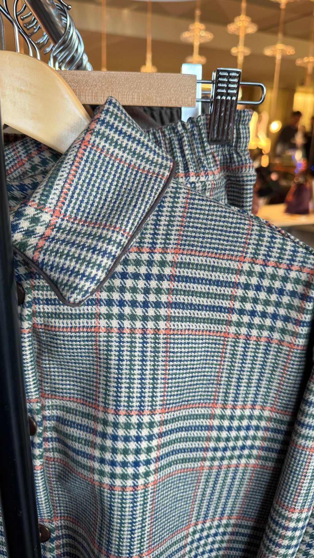 Daily Pajama Check beige, verde e arancione