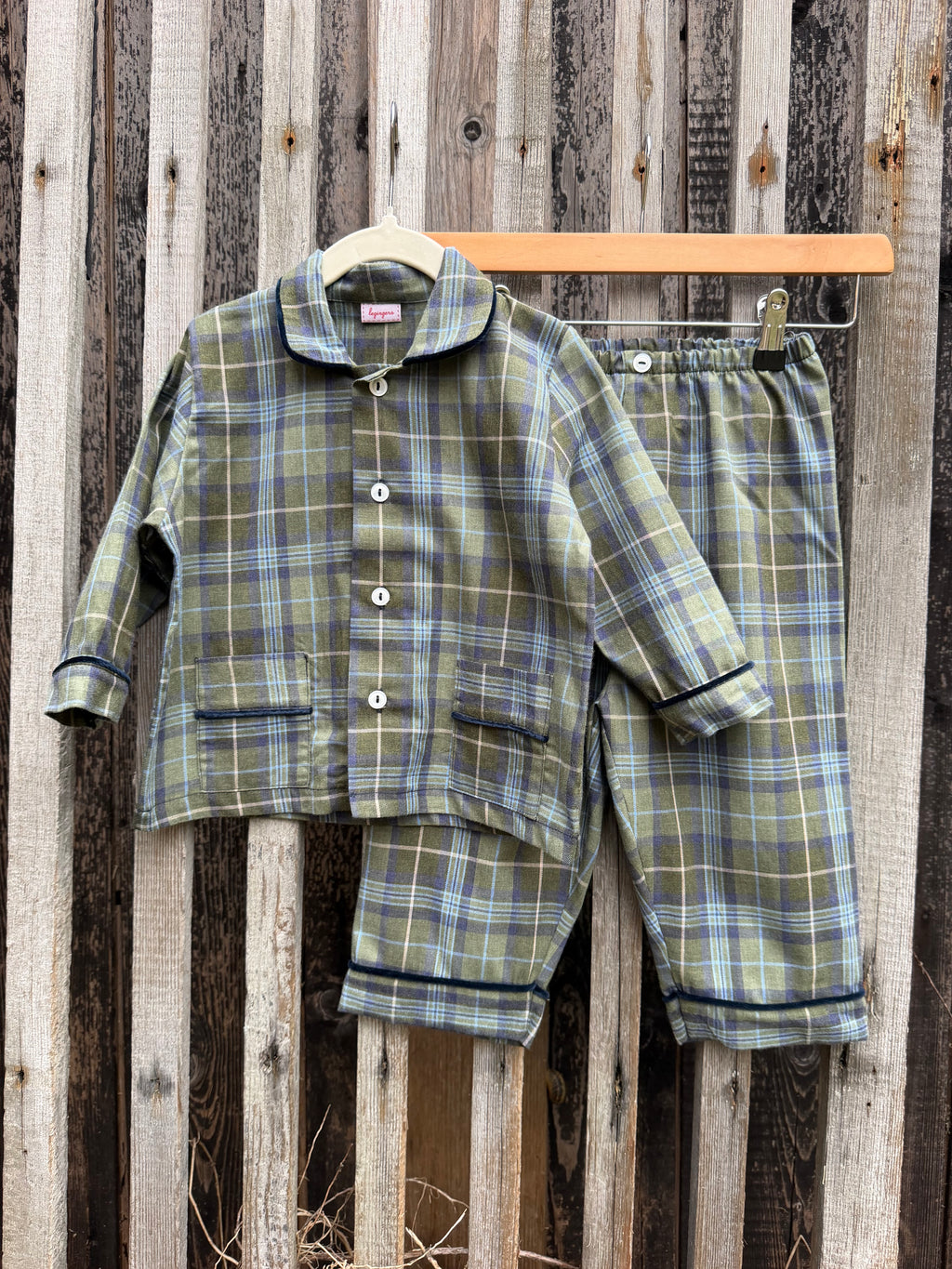 Pigiama dalla 2 alla 6 anni TARTAN VERDE