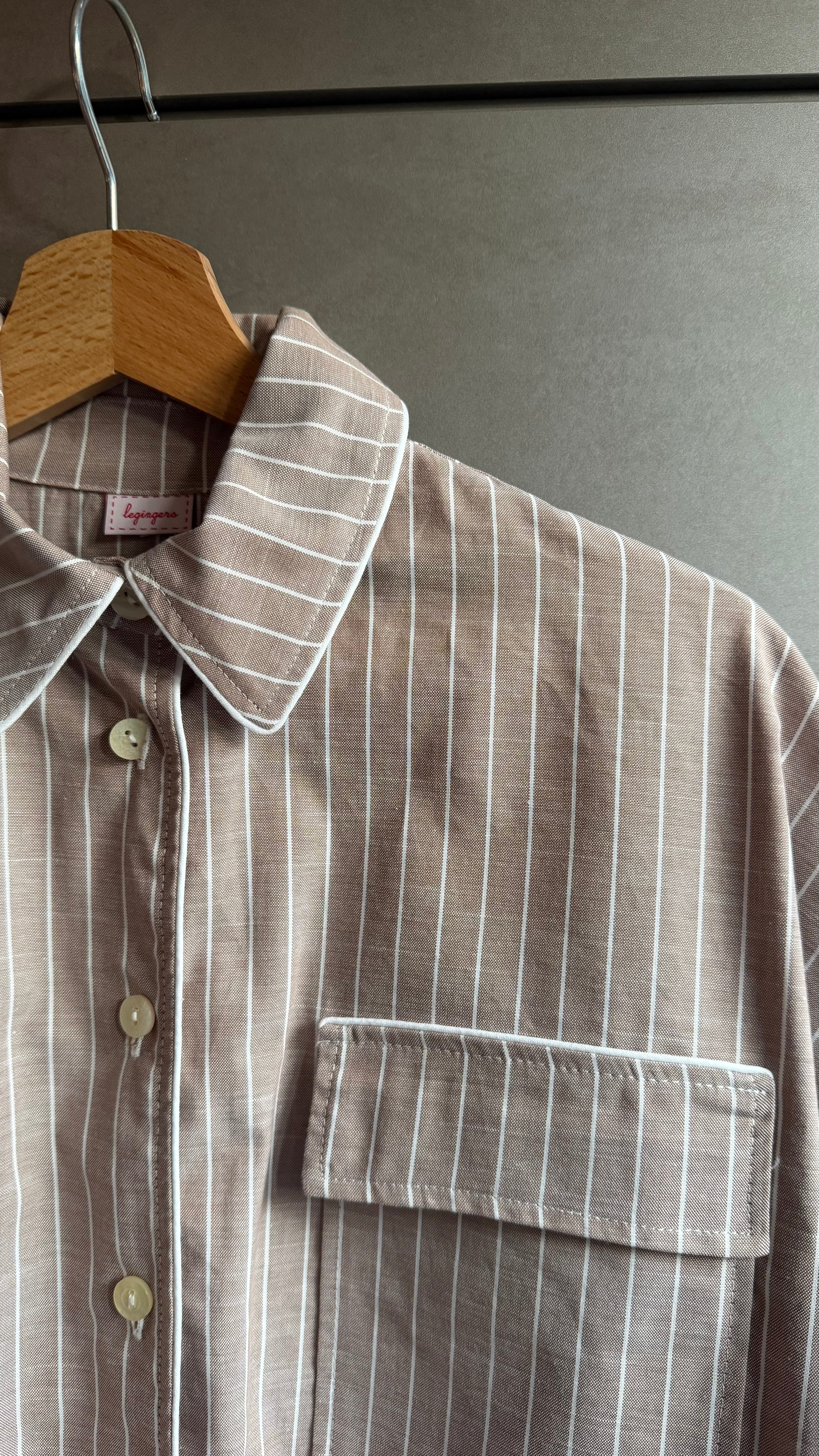 Daily Pajama corto righe marroni