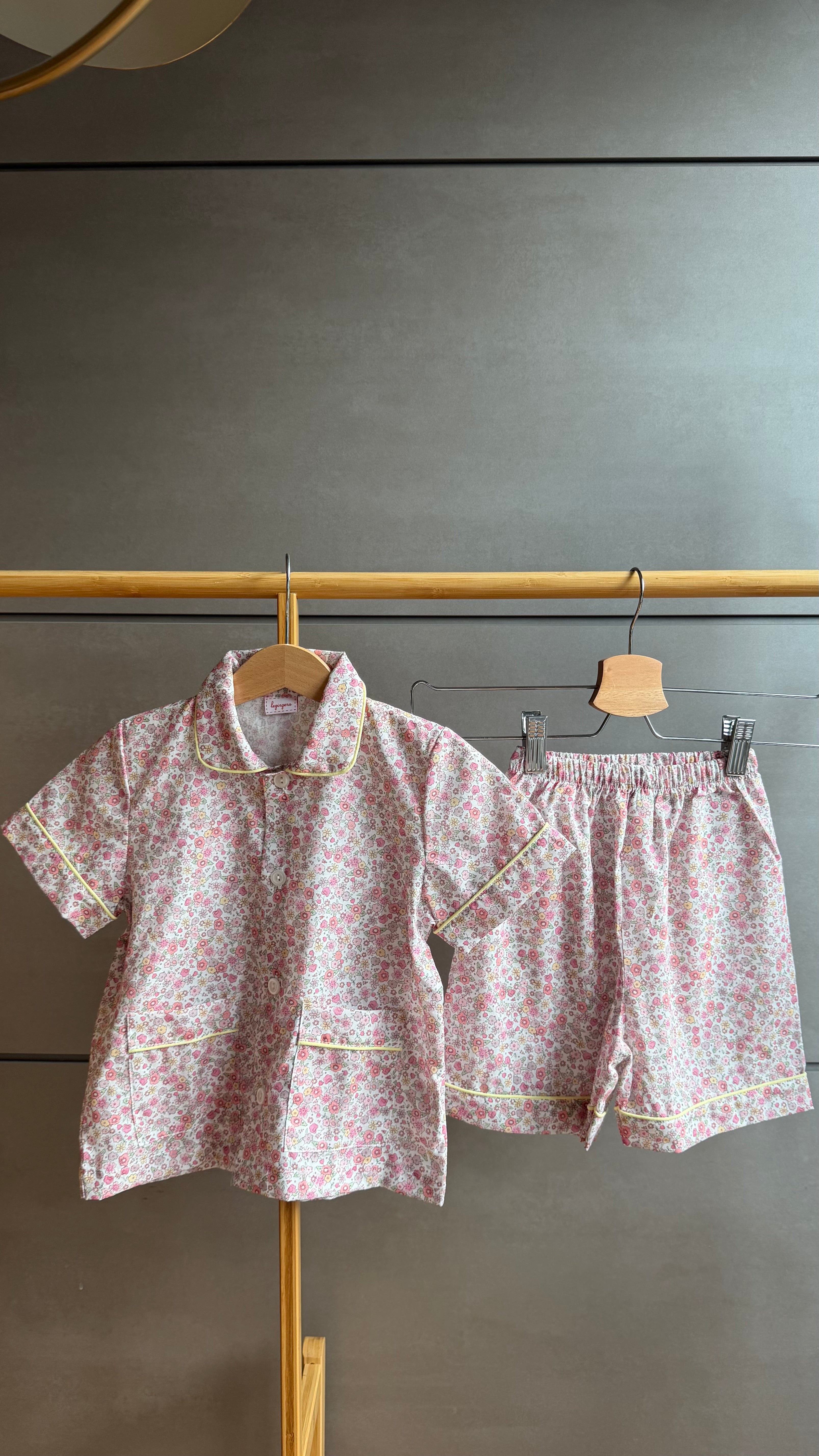 Pigiama Due pezzi: Dalla 8 alla 12 anni FIORELLINI ROSA E VERDI