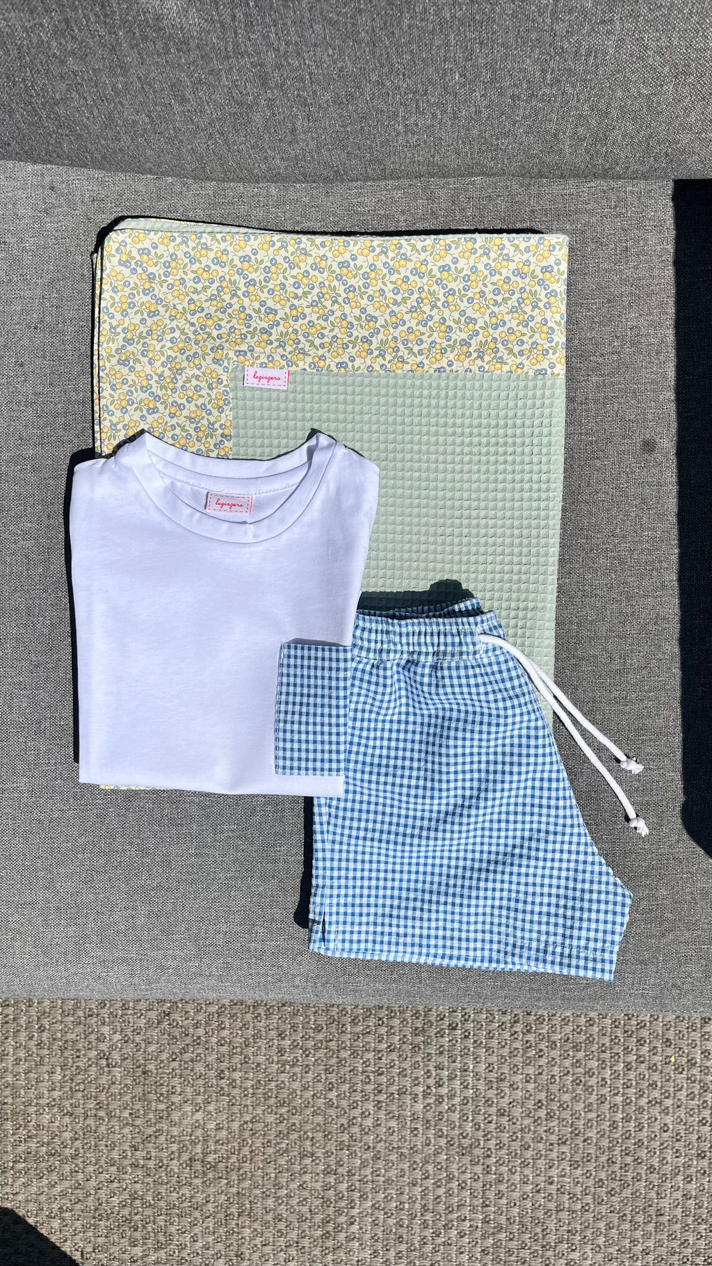 Boxer vichy blu