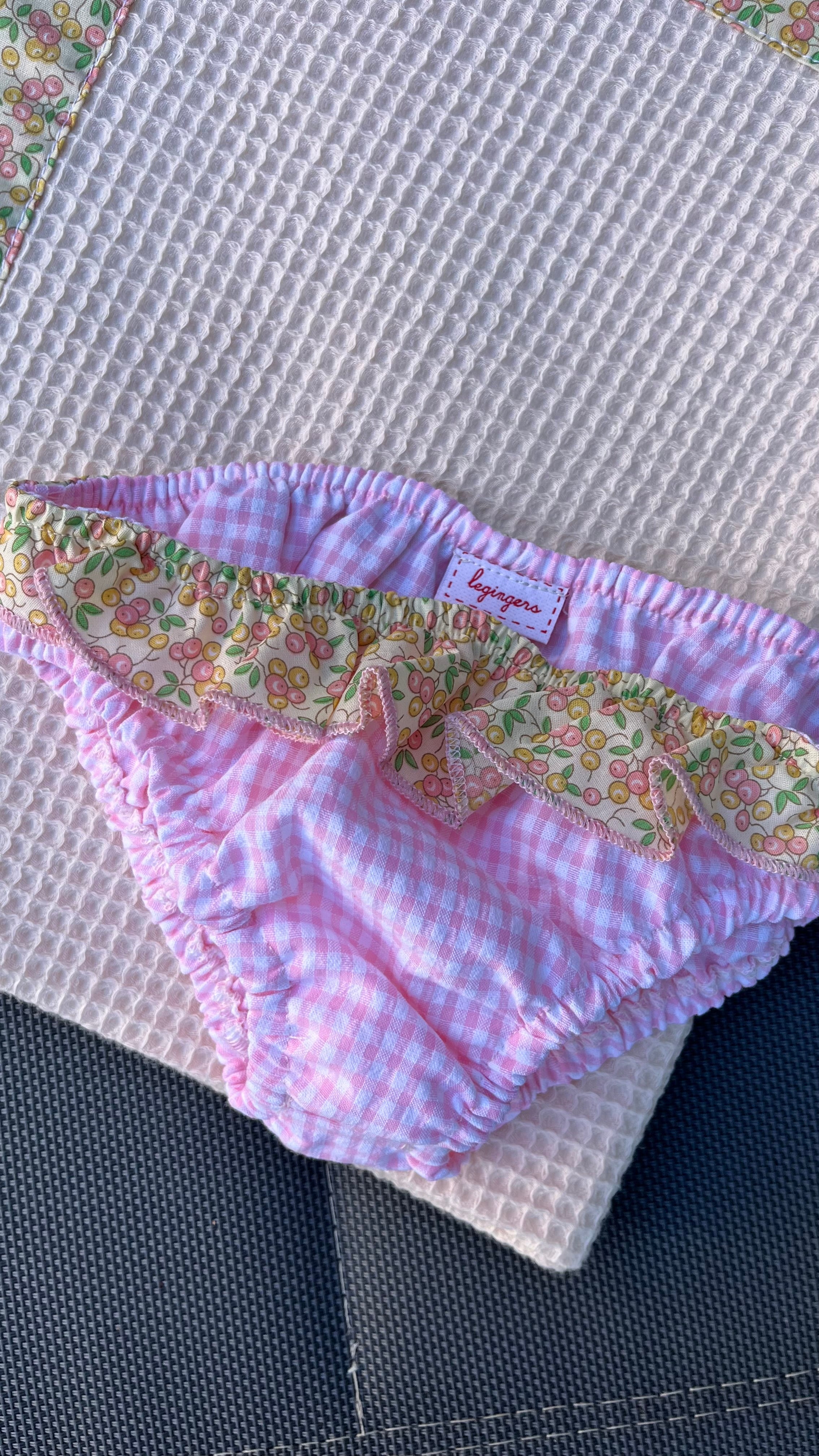 Slip bimba vichy rosa e balza frutti