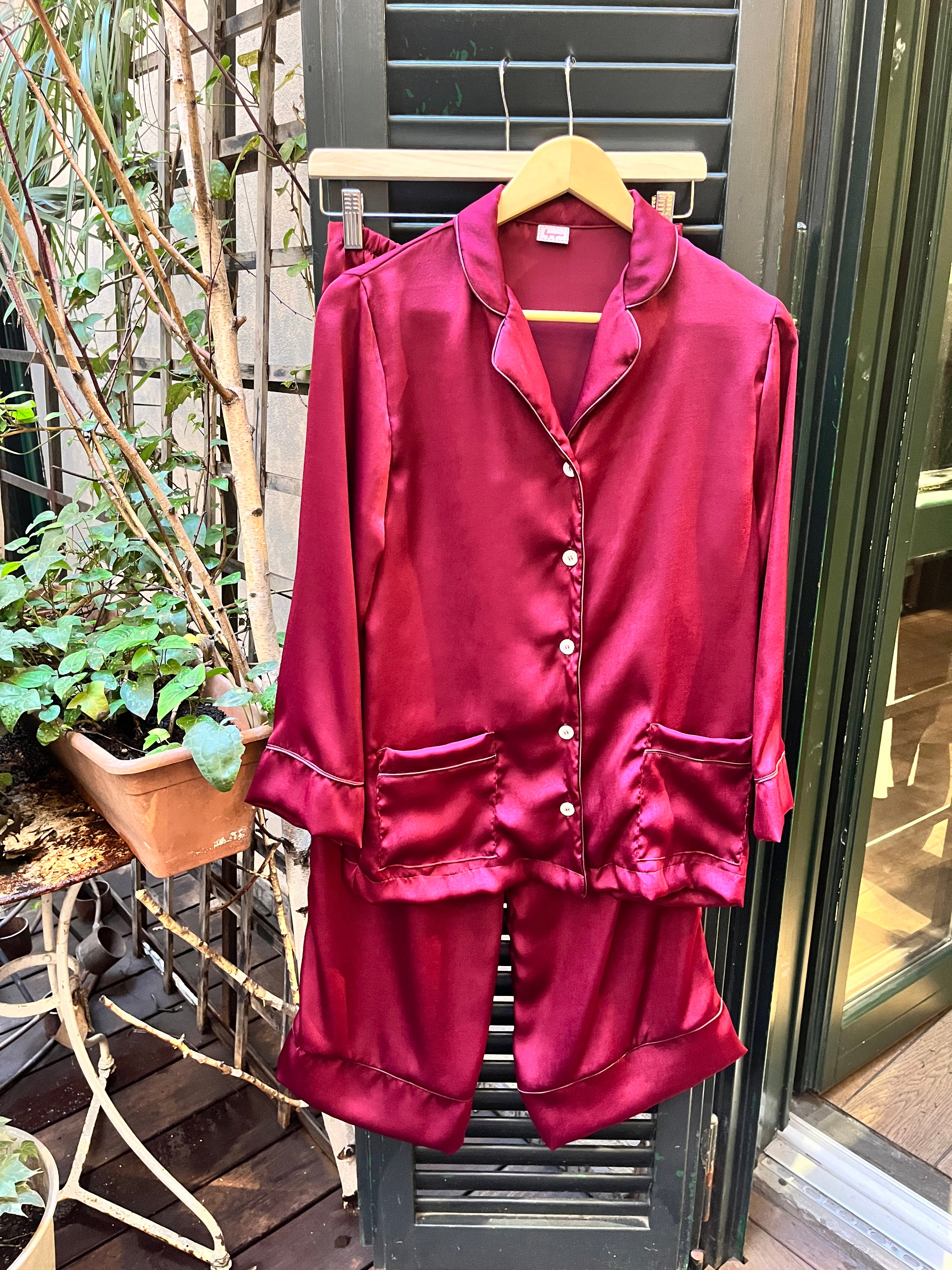 Pigiama donna SATIN BORDEAUX