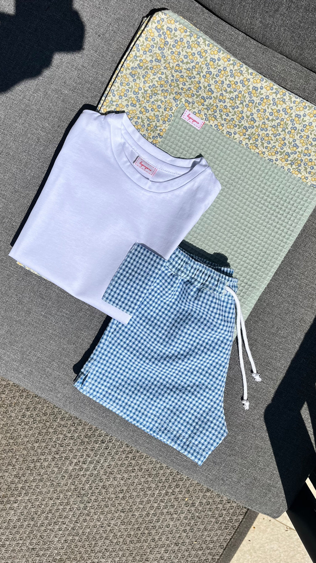 T-shirt tasca vichy blu
