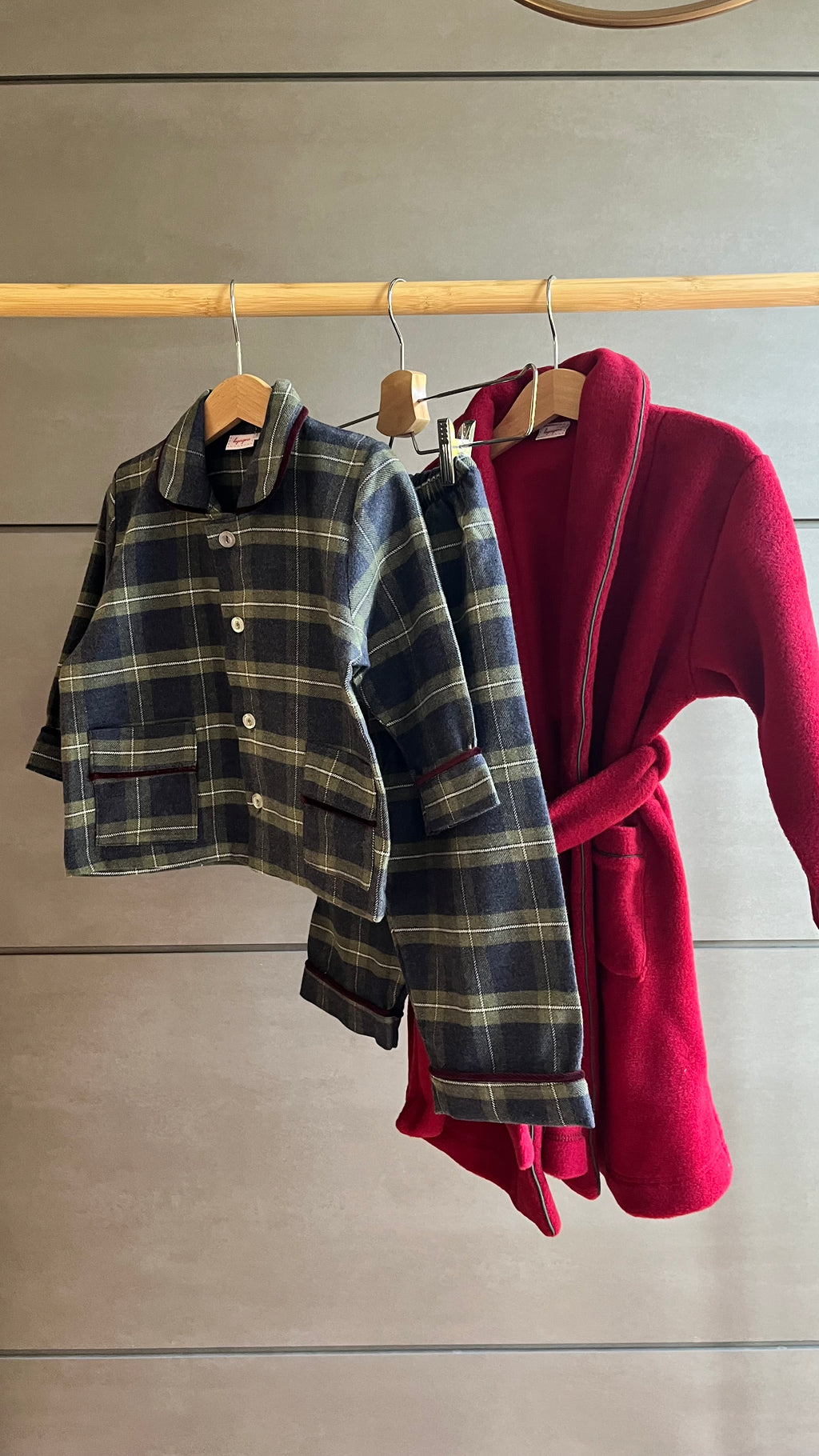 Pigiama dalla 2 alla 6 anni TARTAN VERDE