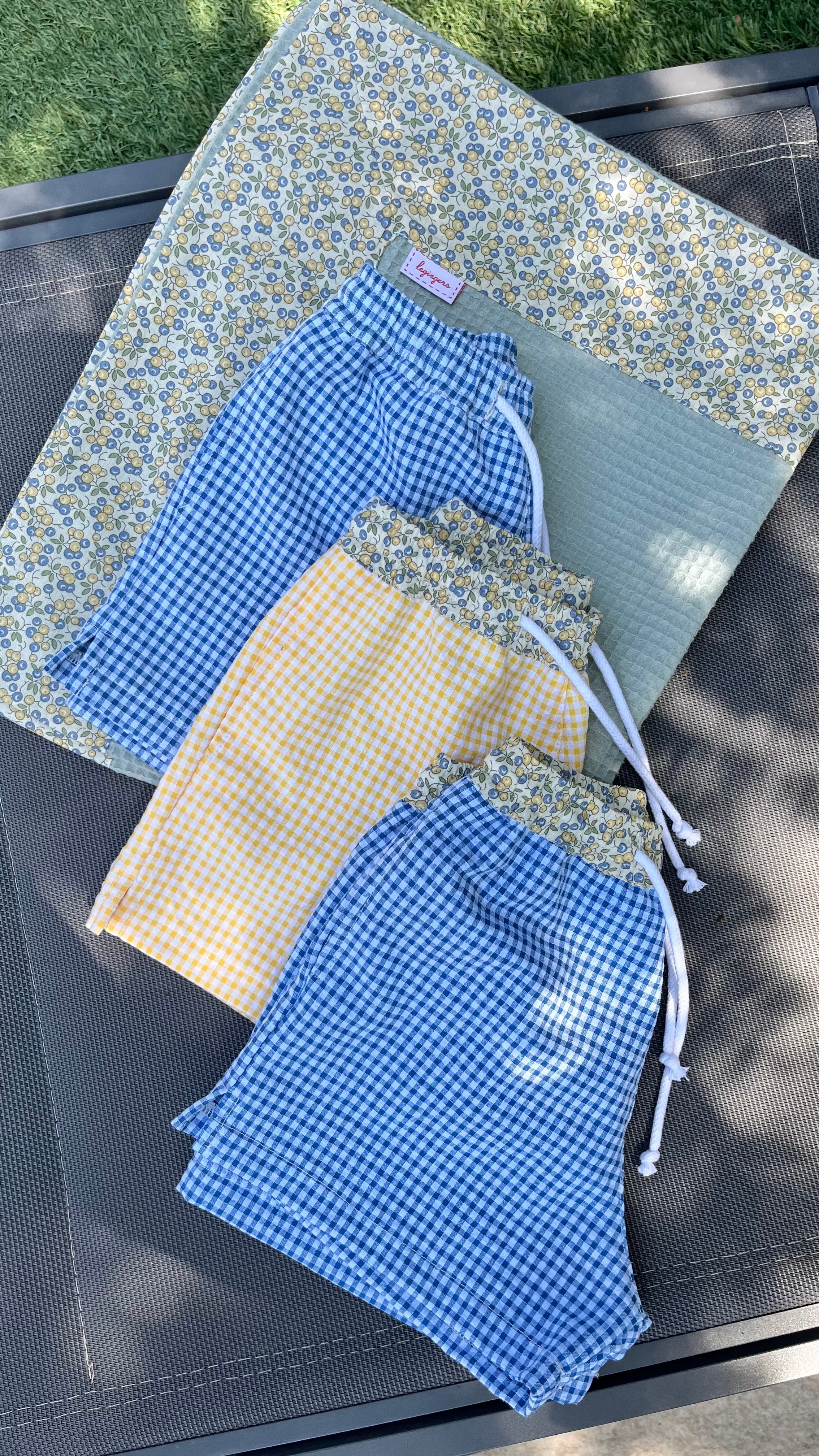 T-shirt tasca vichy blu