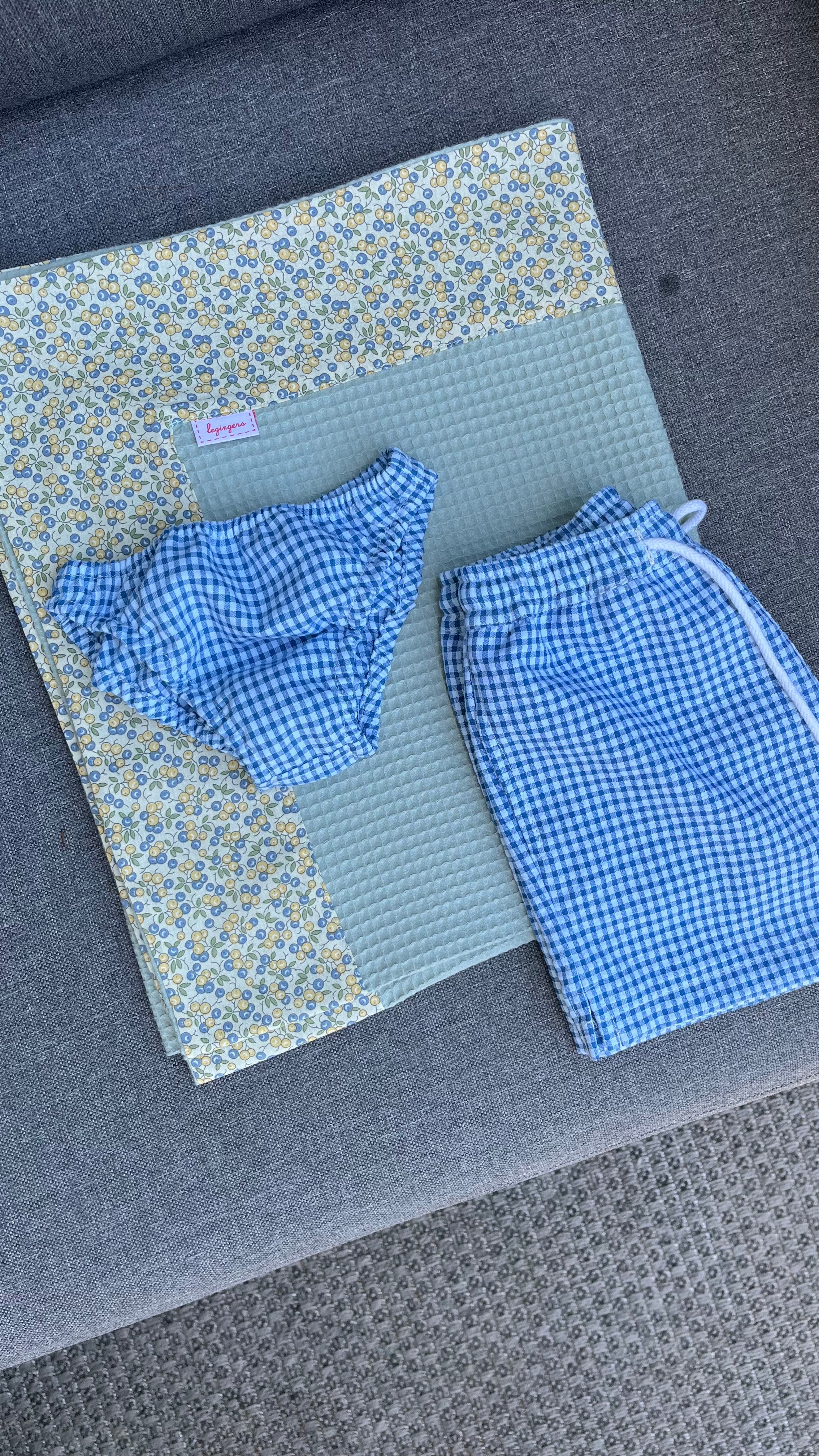 Slip vichy blu
