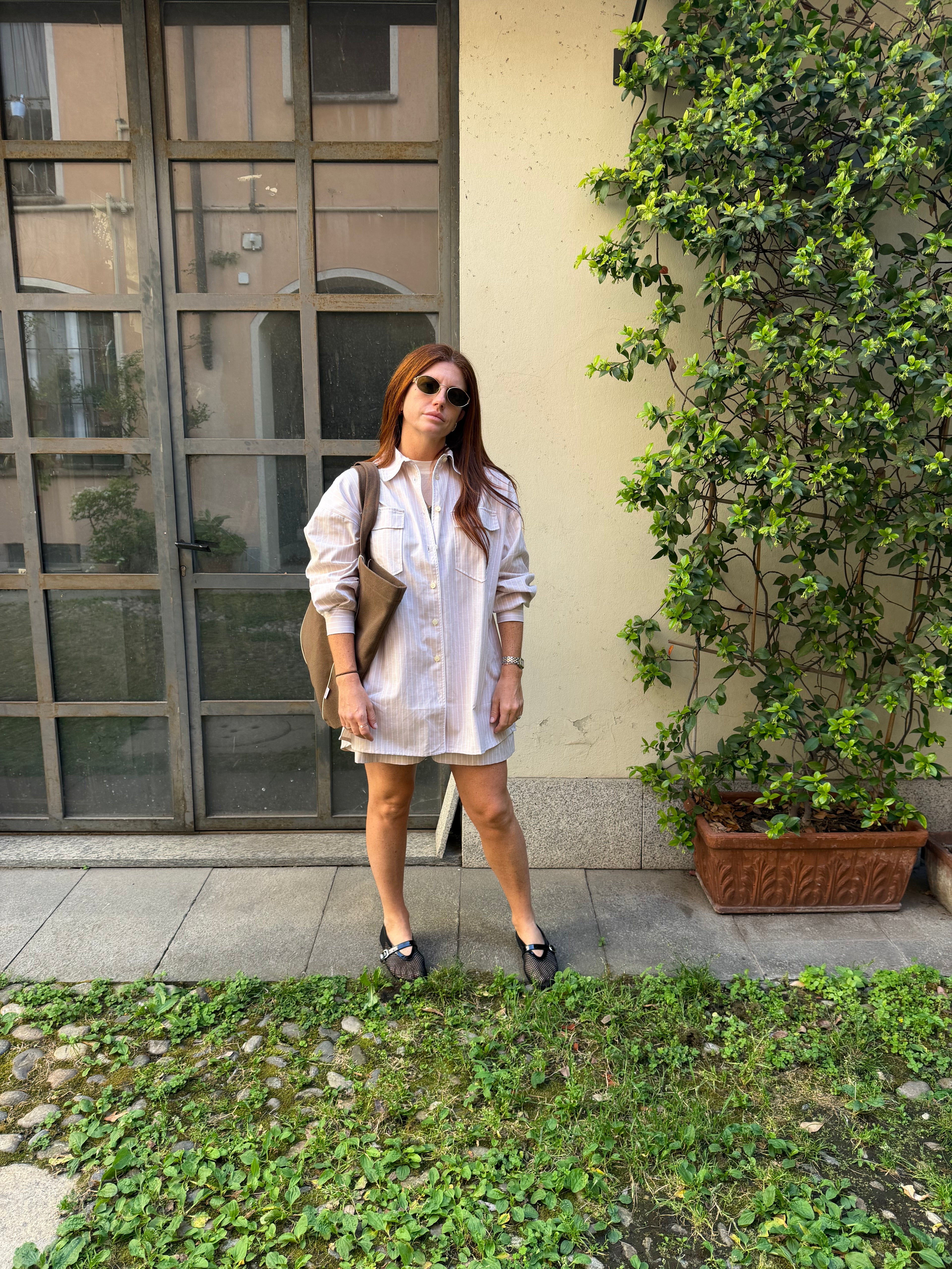 Daily Pajama corto righe beige