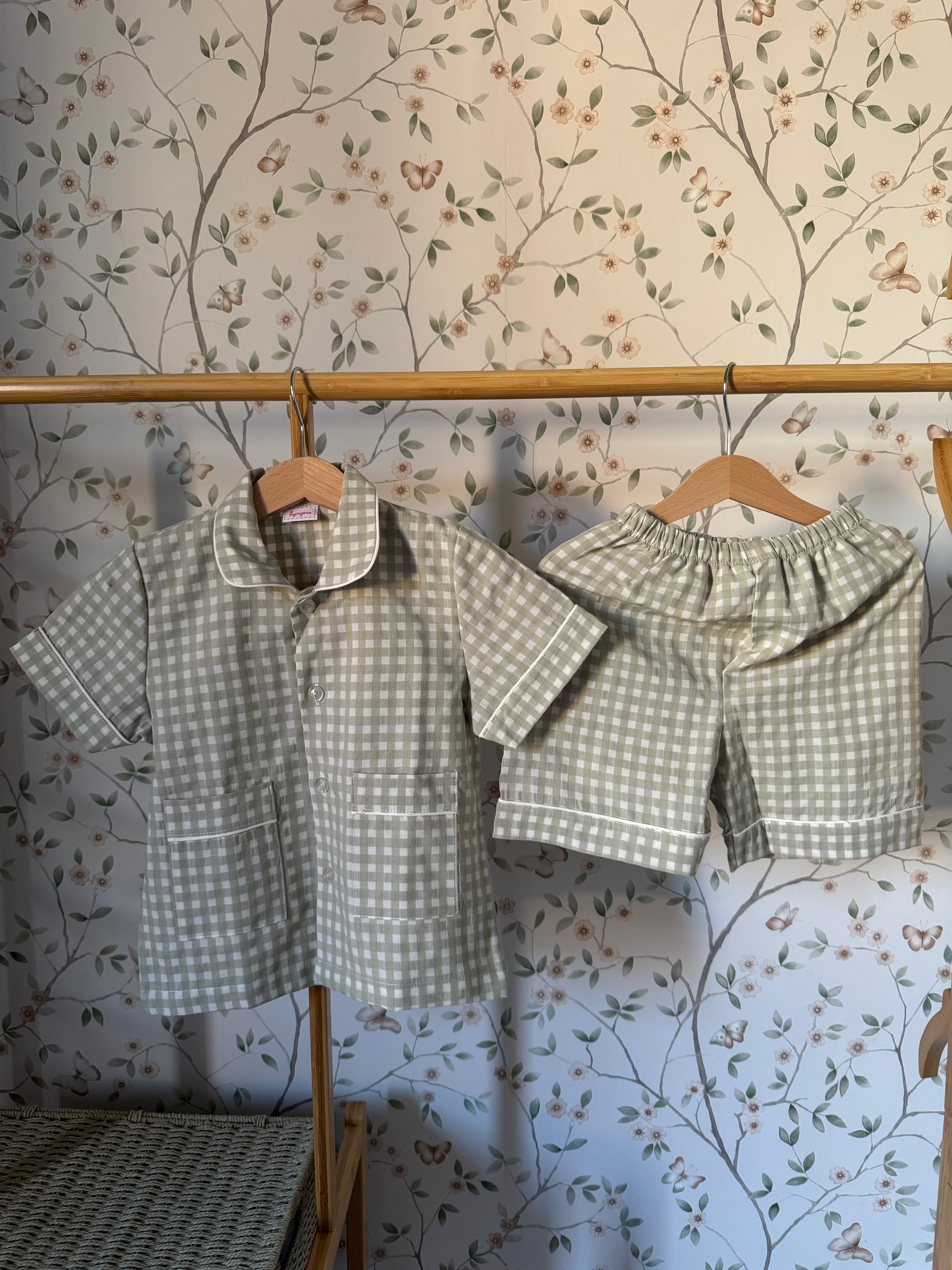 Pigiama Due pezzi: Dalla 2 alla 6 anni VICHY SALVIA