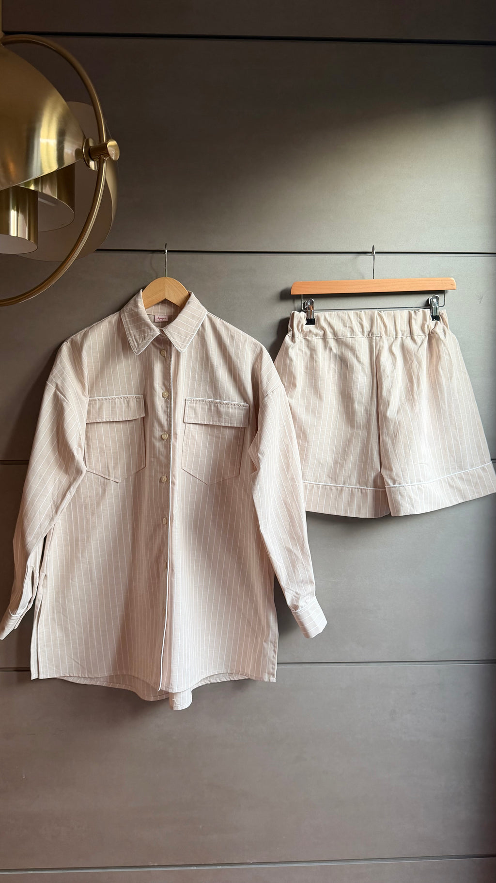 Daily Pajama corto righe beige