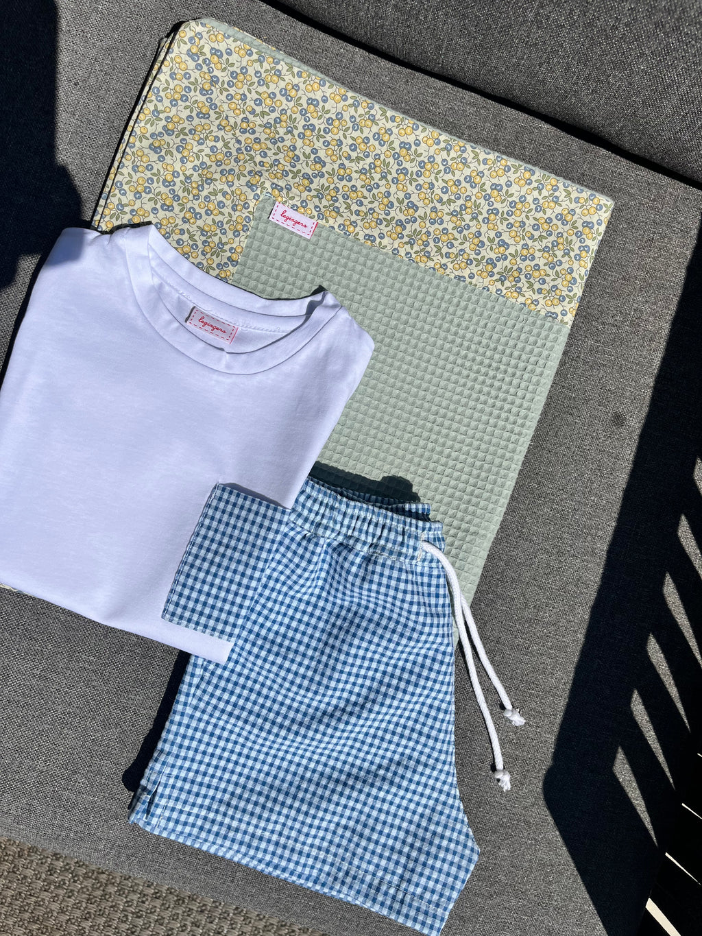 T-shirt tasca vichy blu