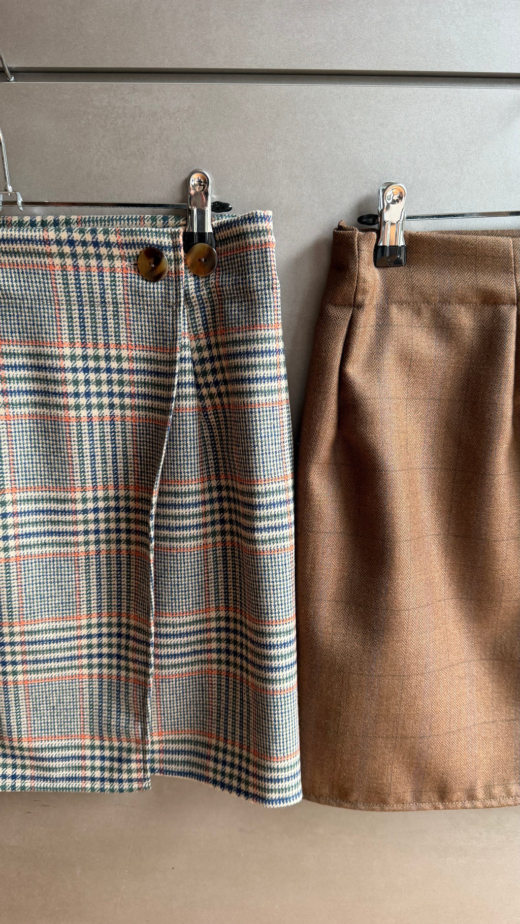 Mini Gonna - Check arancio e marrone