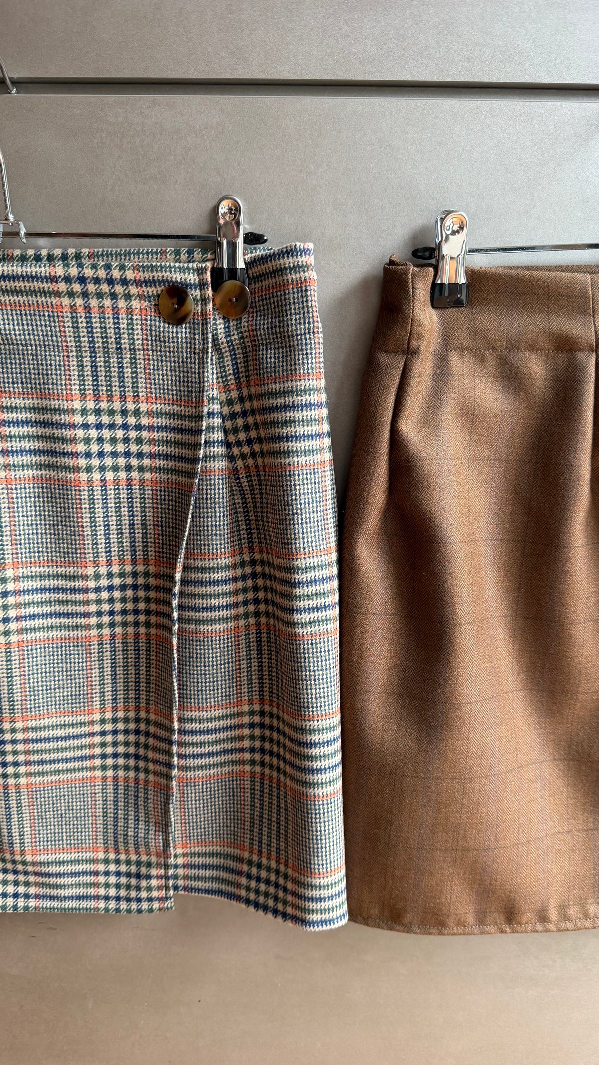 Mini Gonna - Check arancio e marrone