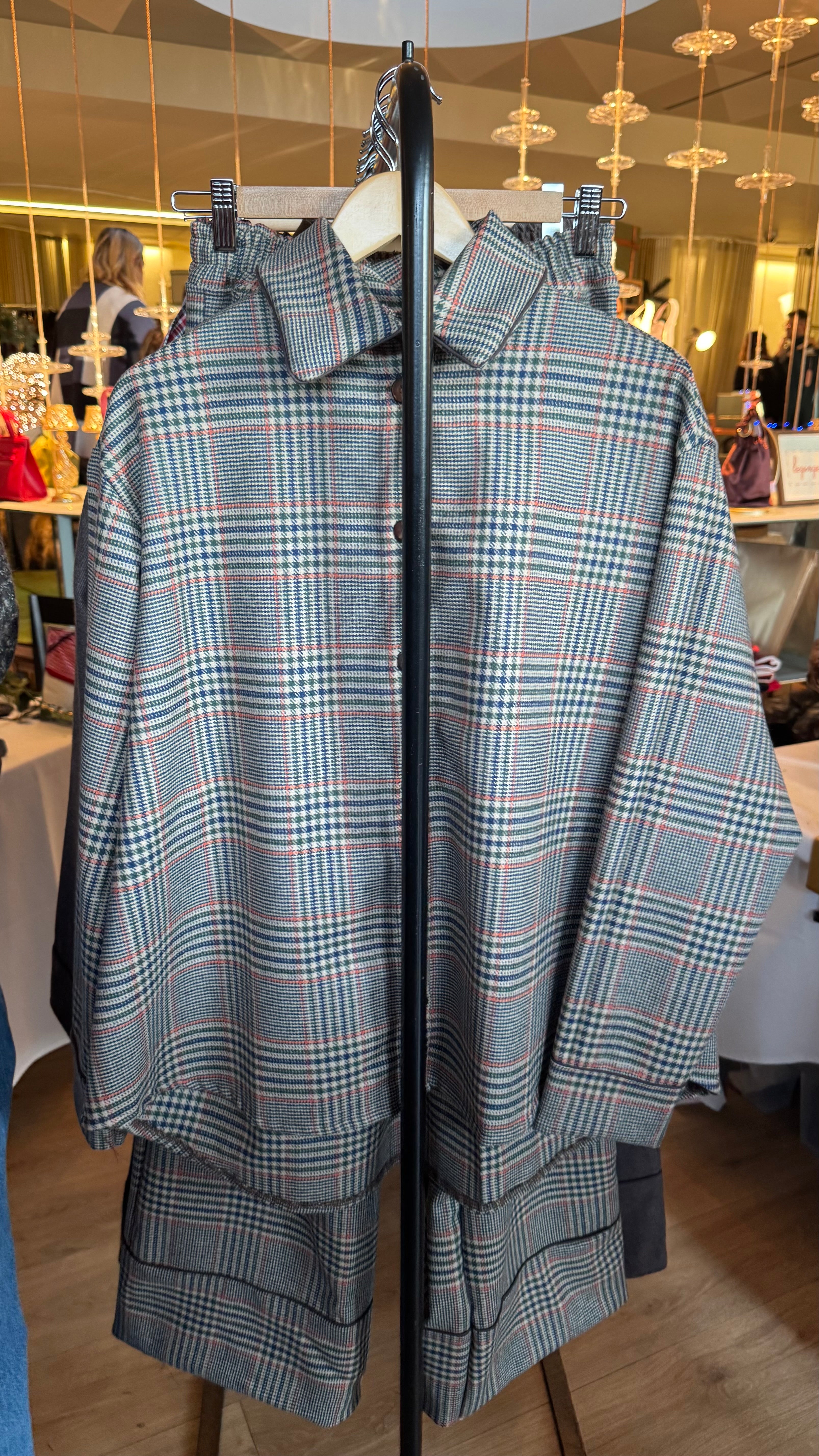 Daily Pajama Check beige, verde e arancione