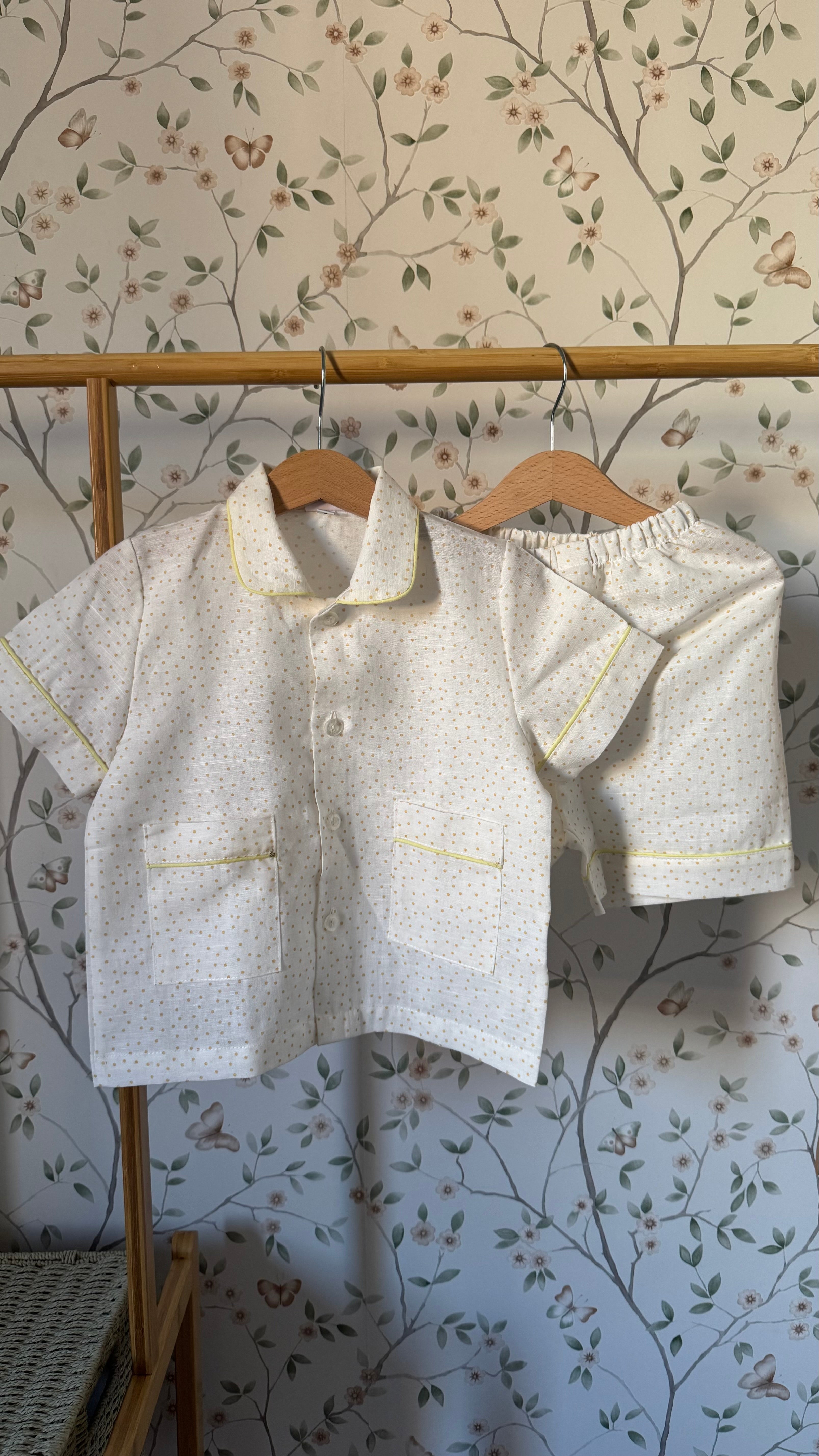 Pigiama Due pezzi: Dalla 2 alla 6 anni POIS GIALLI