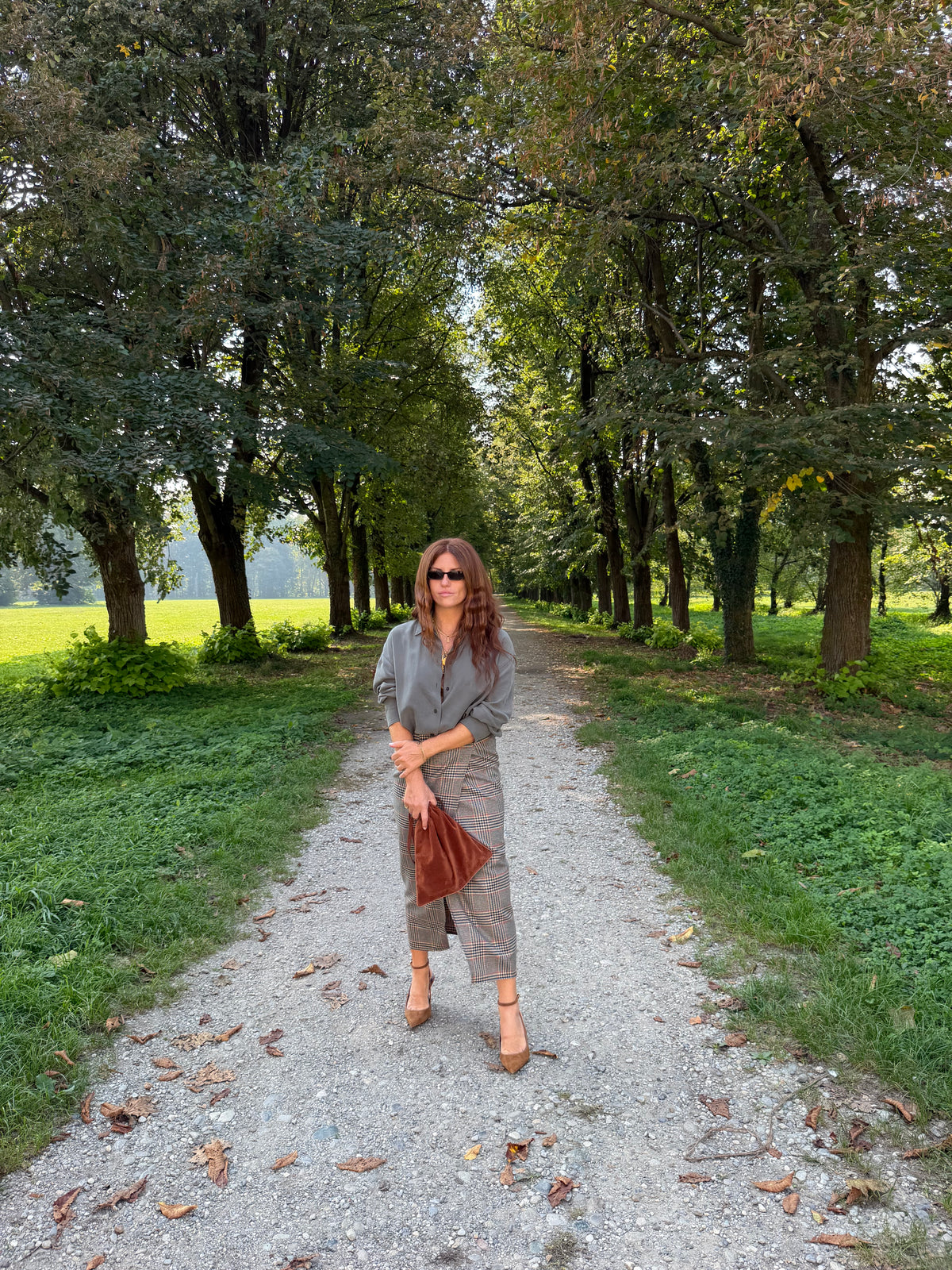Gonna Portafoglio - Check arancio