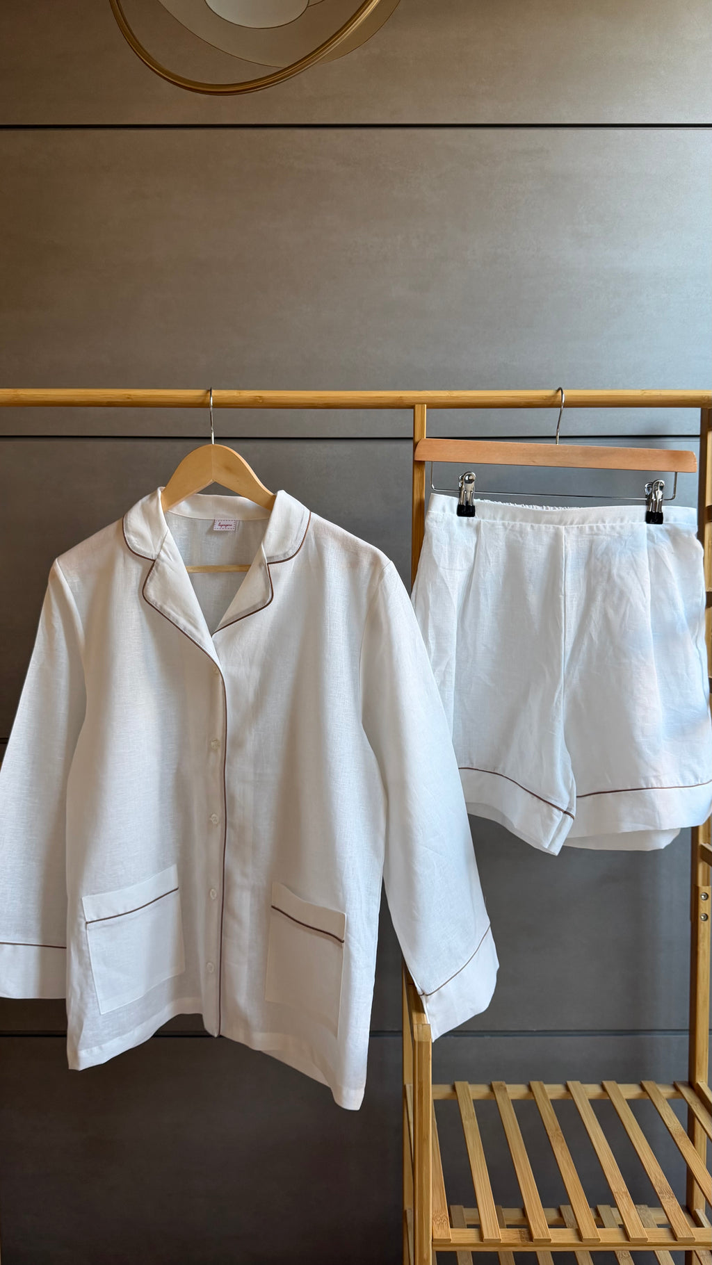 Pantalone pigiama LINO E BORDI MARRONI