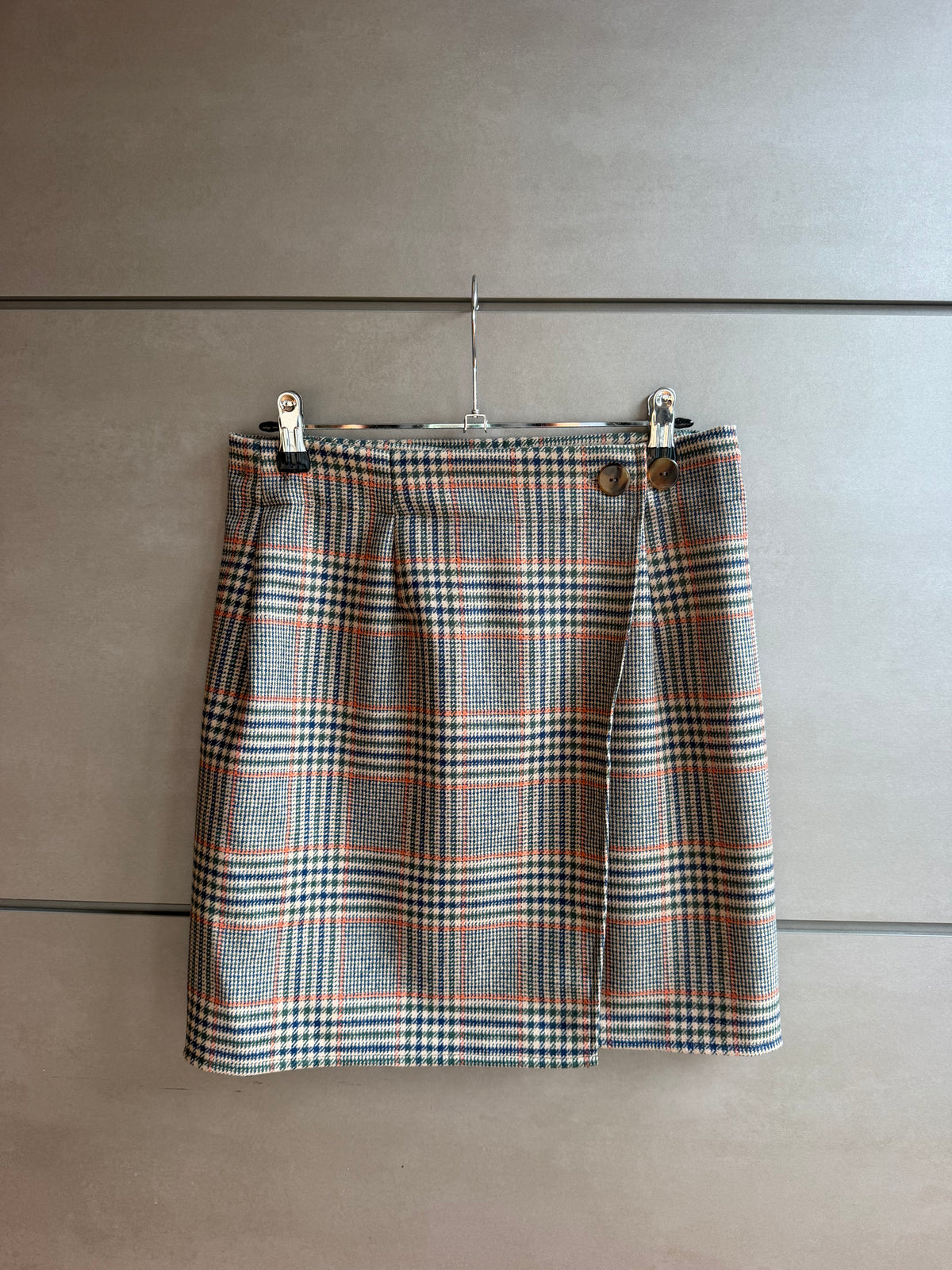 Mini Gonna - Check arancio e marrone